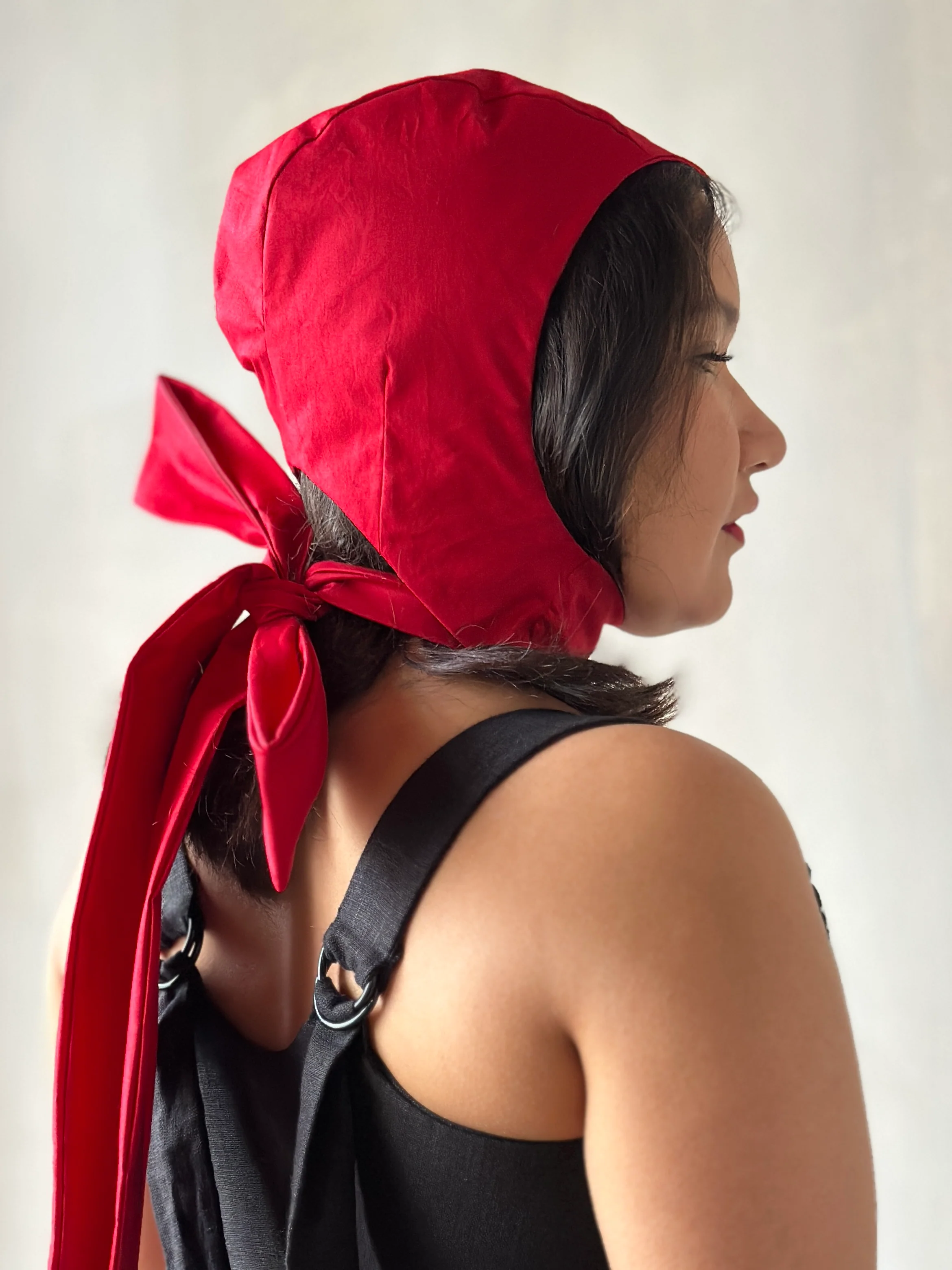 Red Aviator Cap with Ties (Made-to-Order) - Image 8