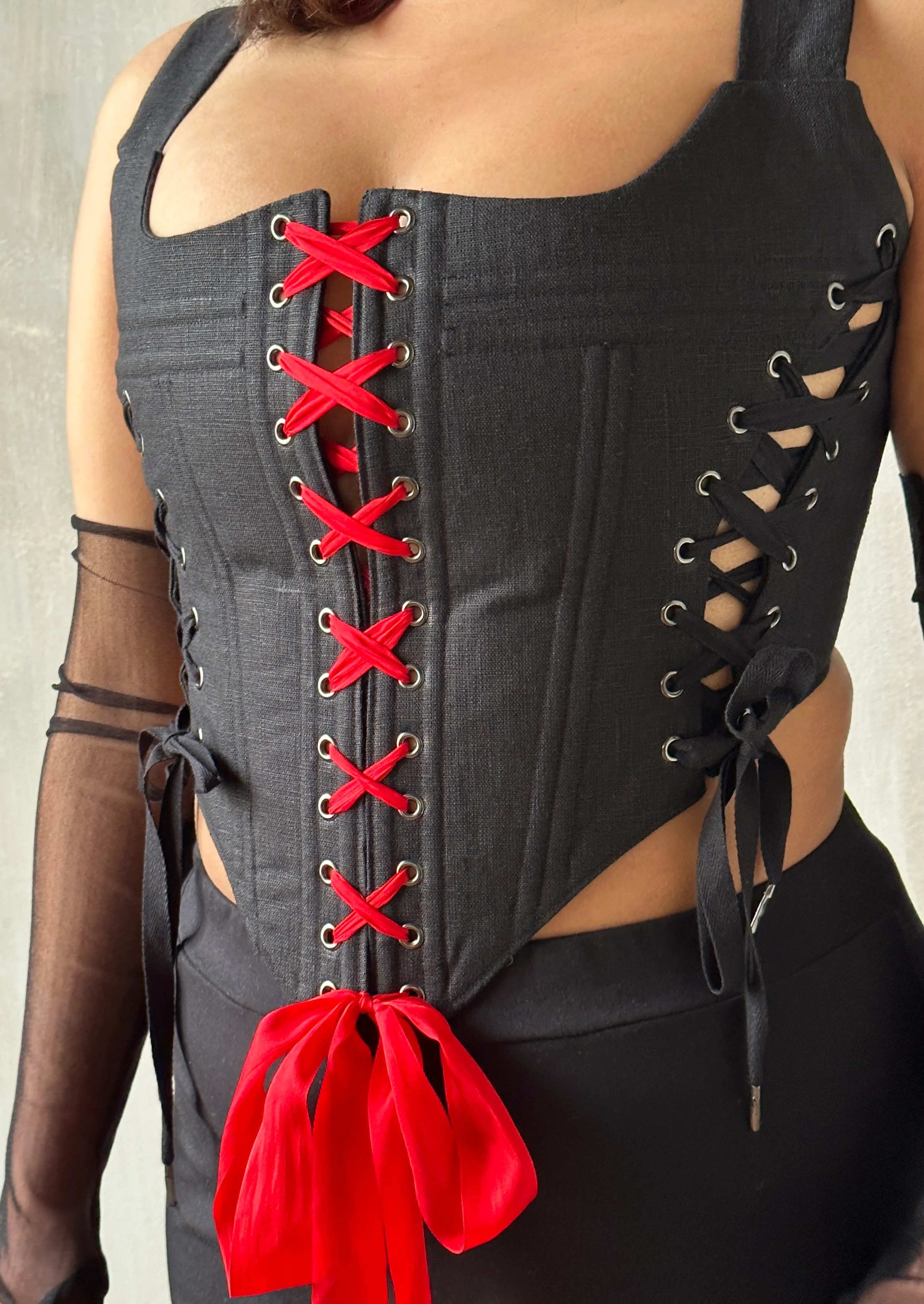 Red Silk Ribbon Tie (Made-to-Order) - Image 3