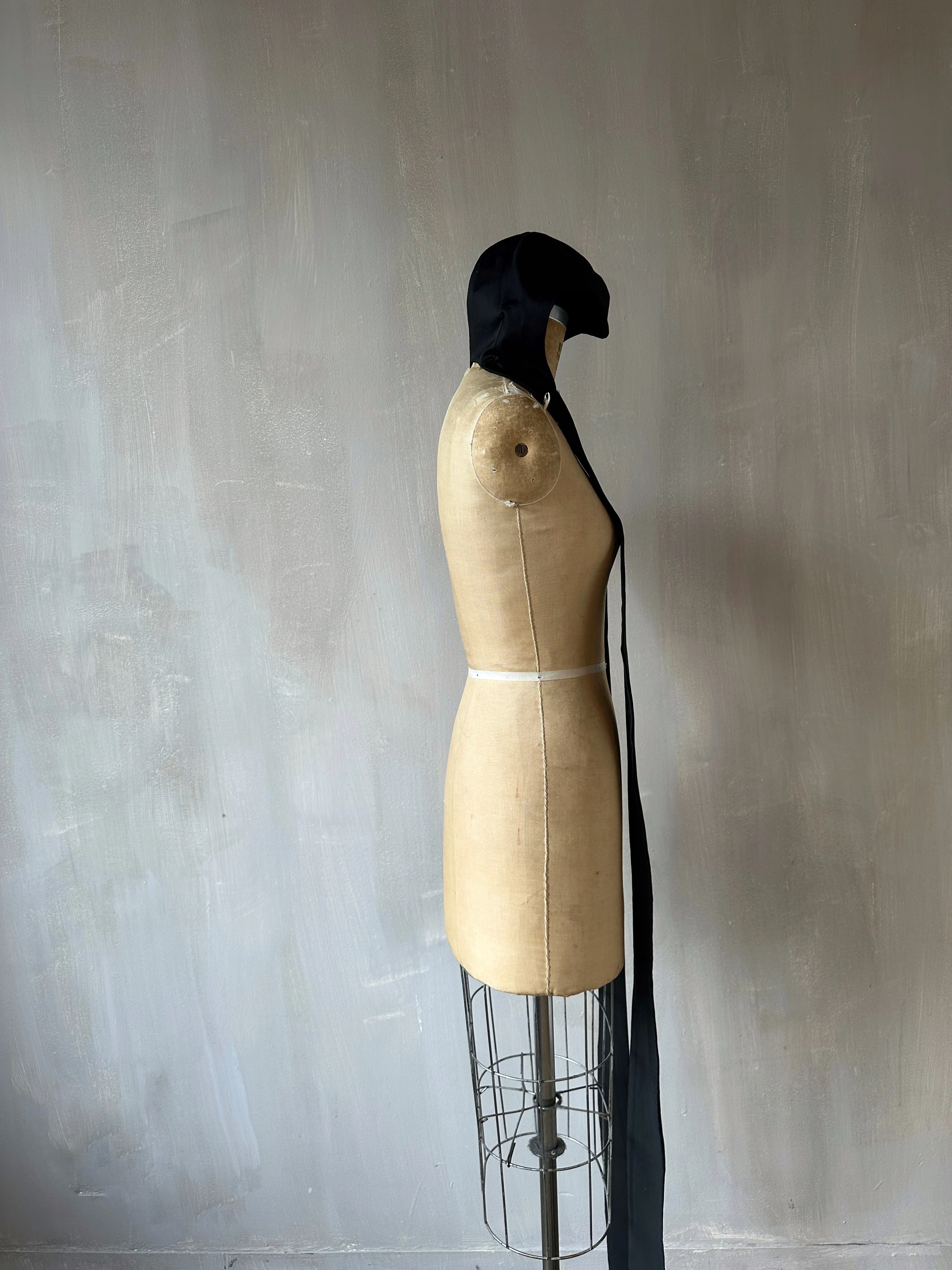 Sample Sale: Black Aviator Cap with Ties (One Size) - Image 3