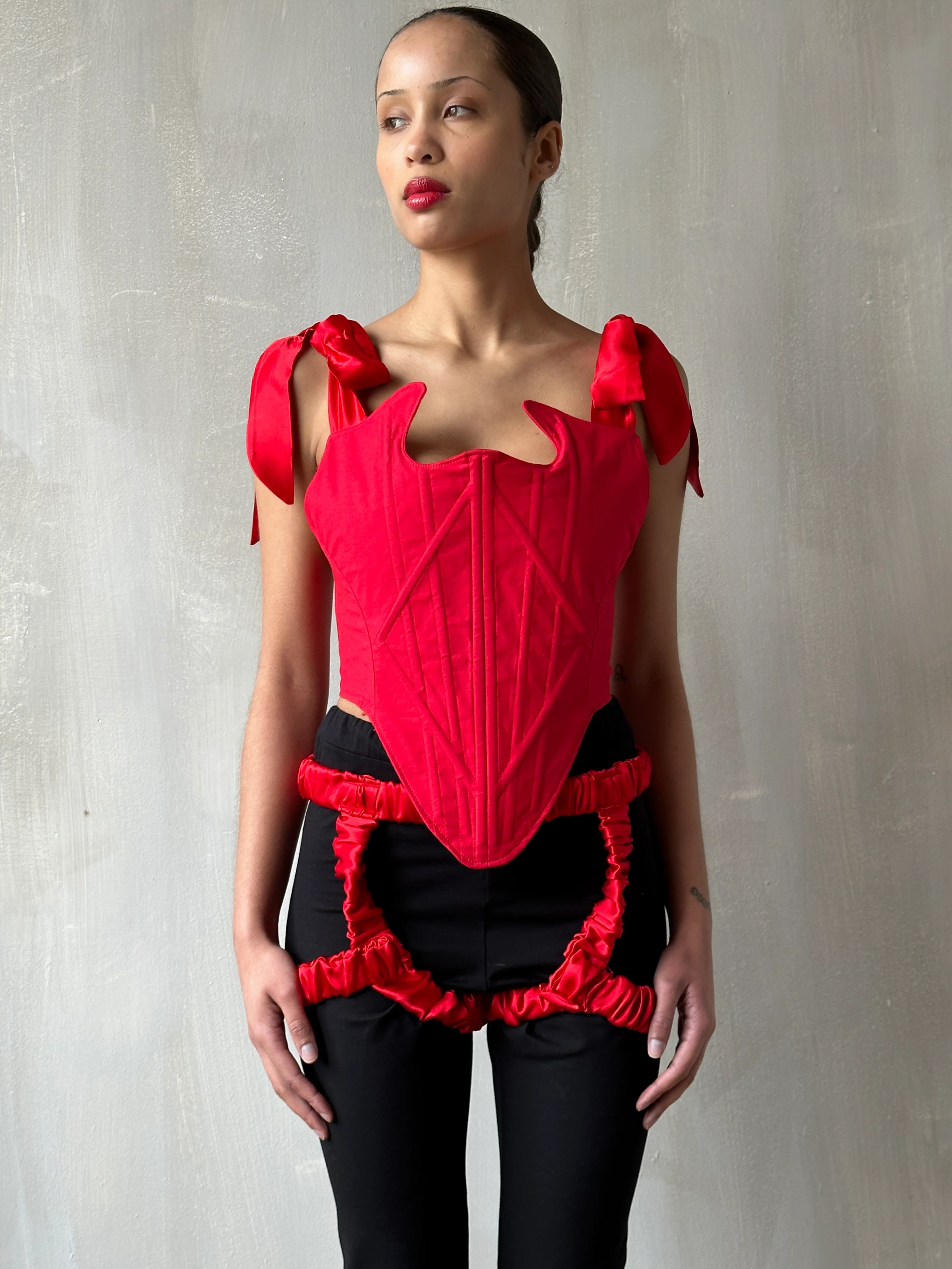 Diamond Demon Stays in Red Cotton Sateen - Image 3