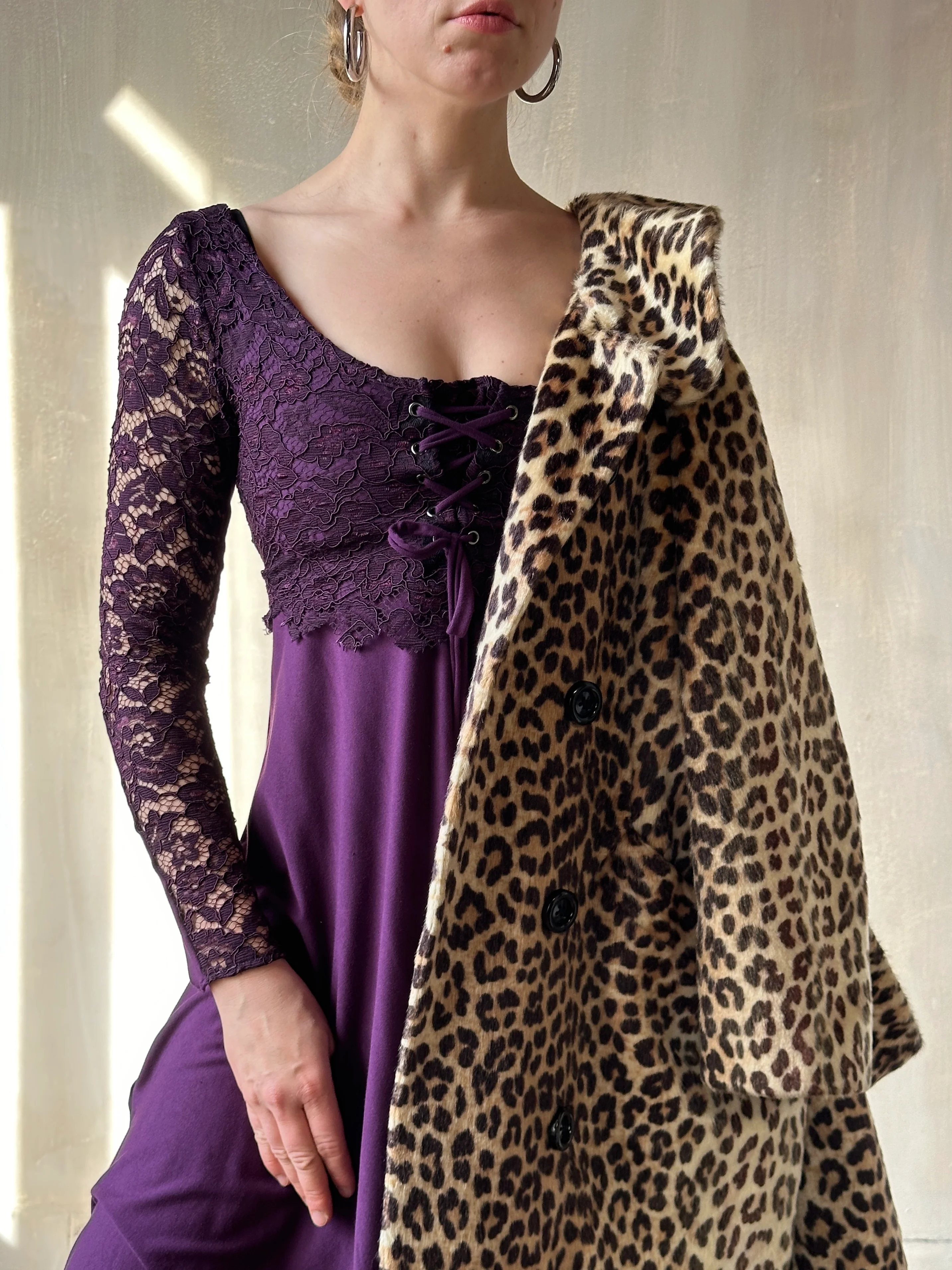 Sample Sale: Lace Overlay Dress in Purple Nightshade (Size I & V) - Image 4