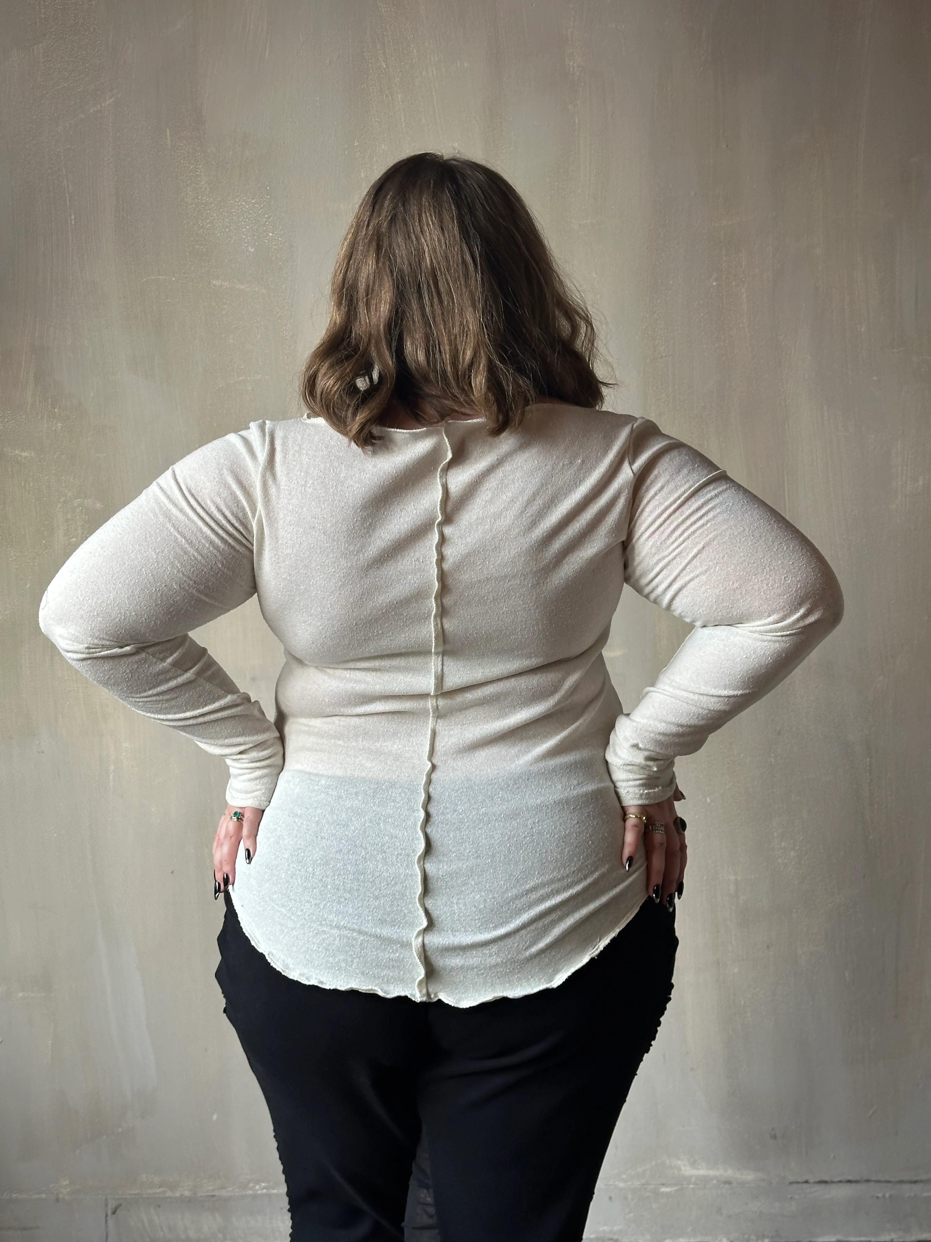 Reverse Seam Boat Neck Tunic in Silk Jersey (In Stock) - Image 8