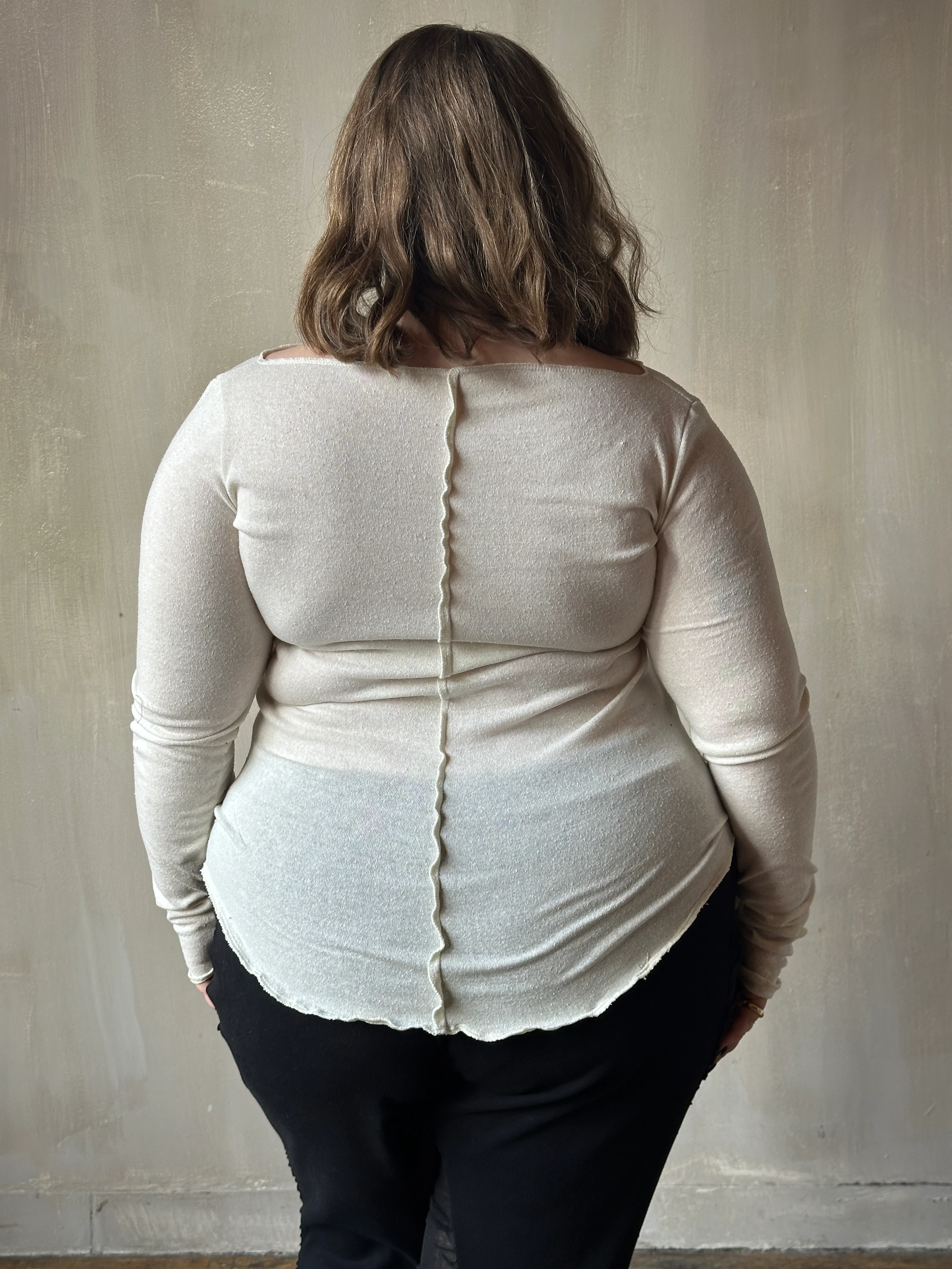 Reverse Seam Boat Neck Tunic in Silk Jersey (In Stock) - Image 9