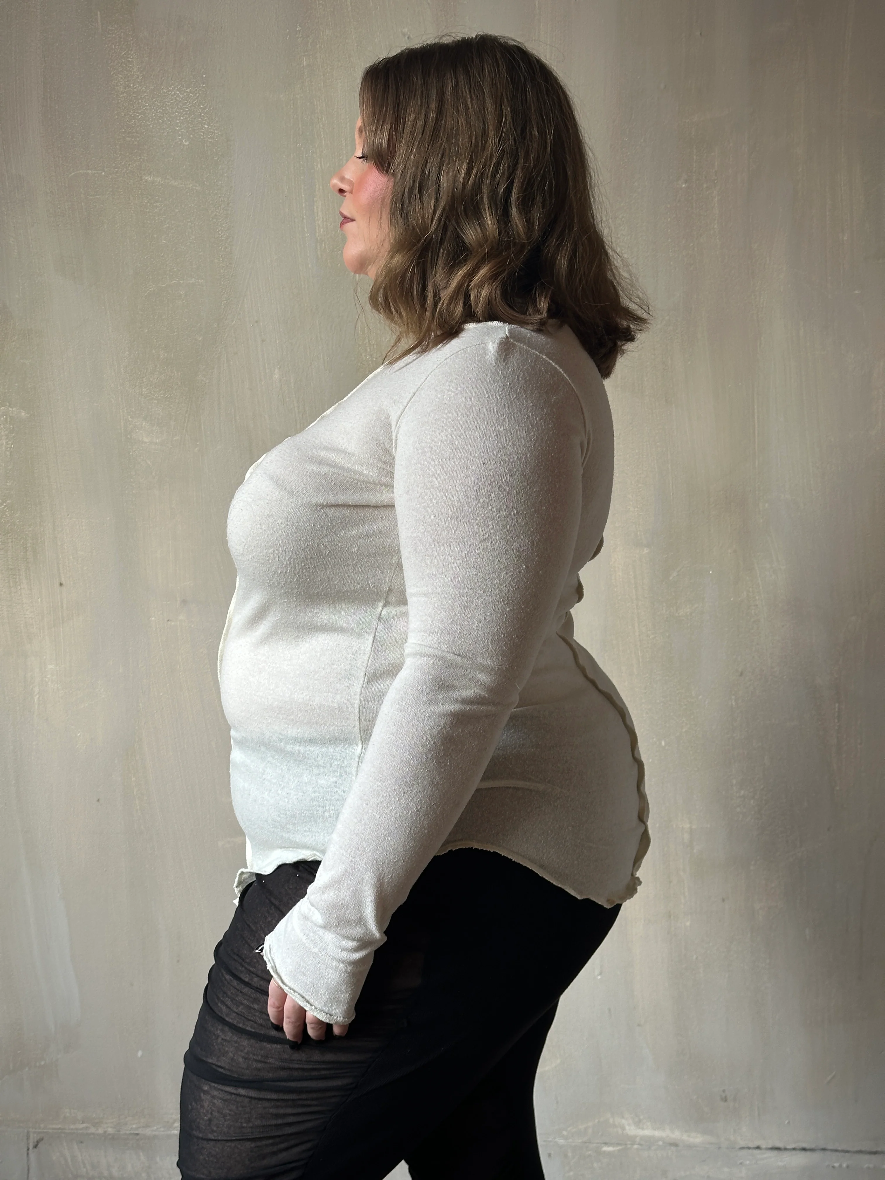 Reverse Seam Boat Neck Tunic in Silk Jersey (In Stock) - Image 11