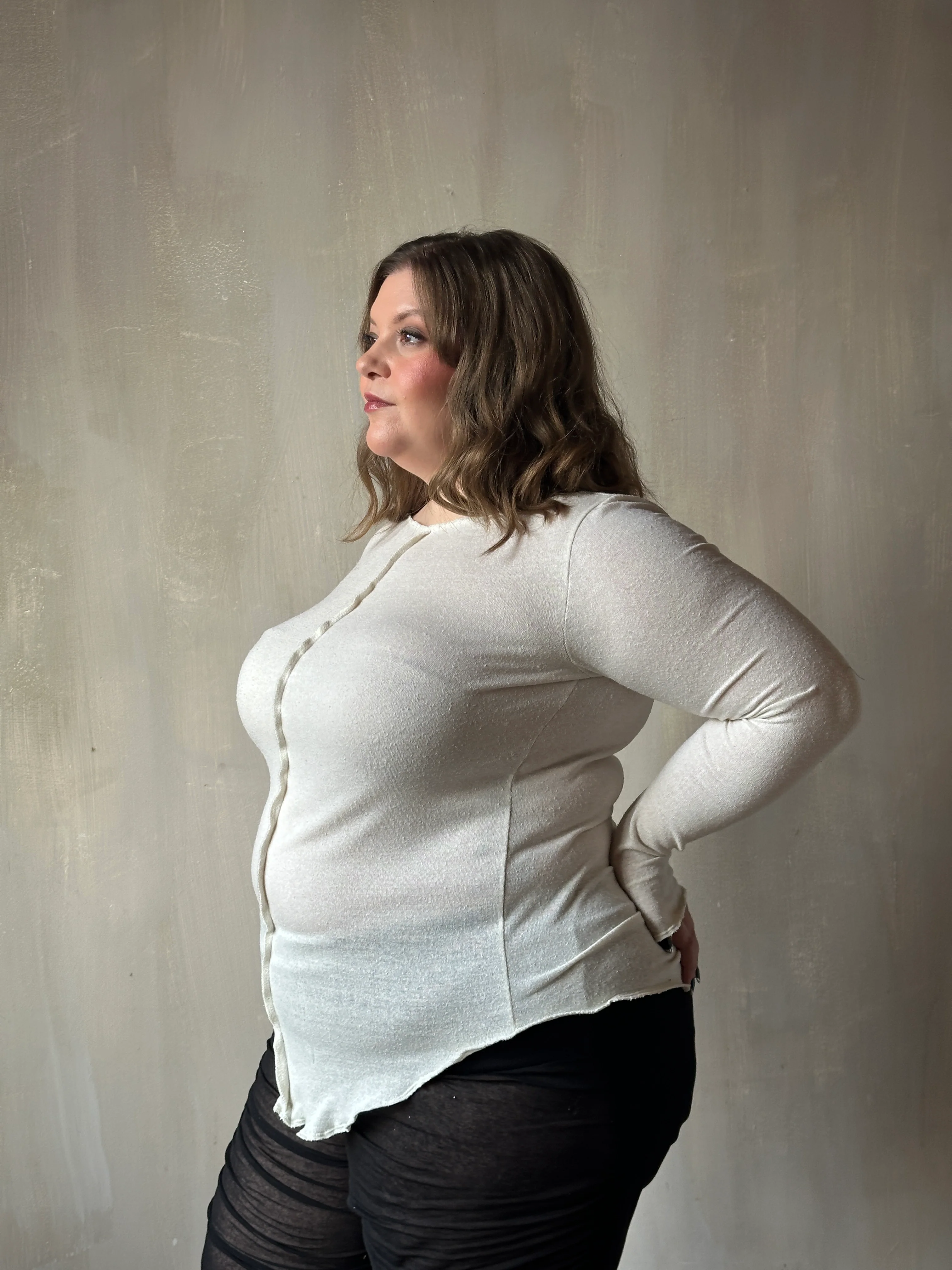 Reverse Seam Boat Neck Tunic in Silk Jersey (In Stock) - Image 12