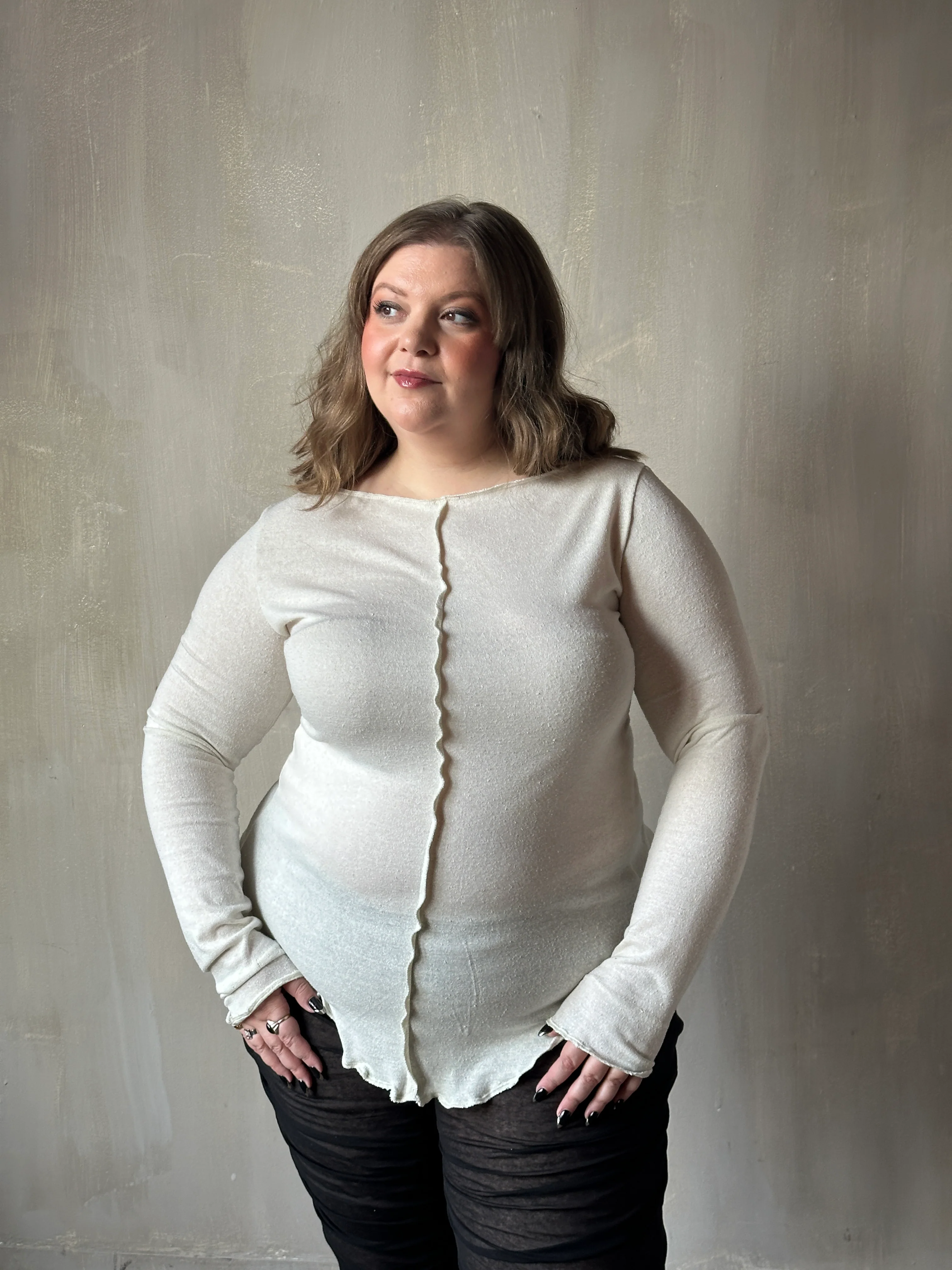 Reverse Seam Boat Neck Tunic in Silk Jersey (In Stock) - Image 4