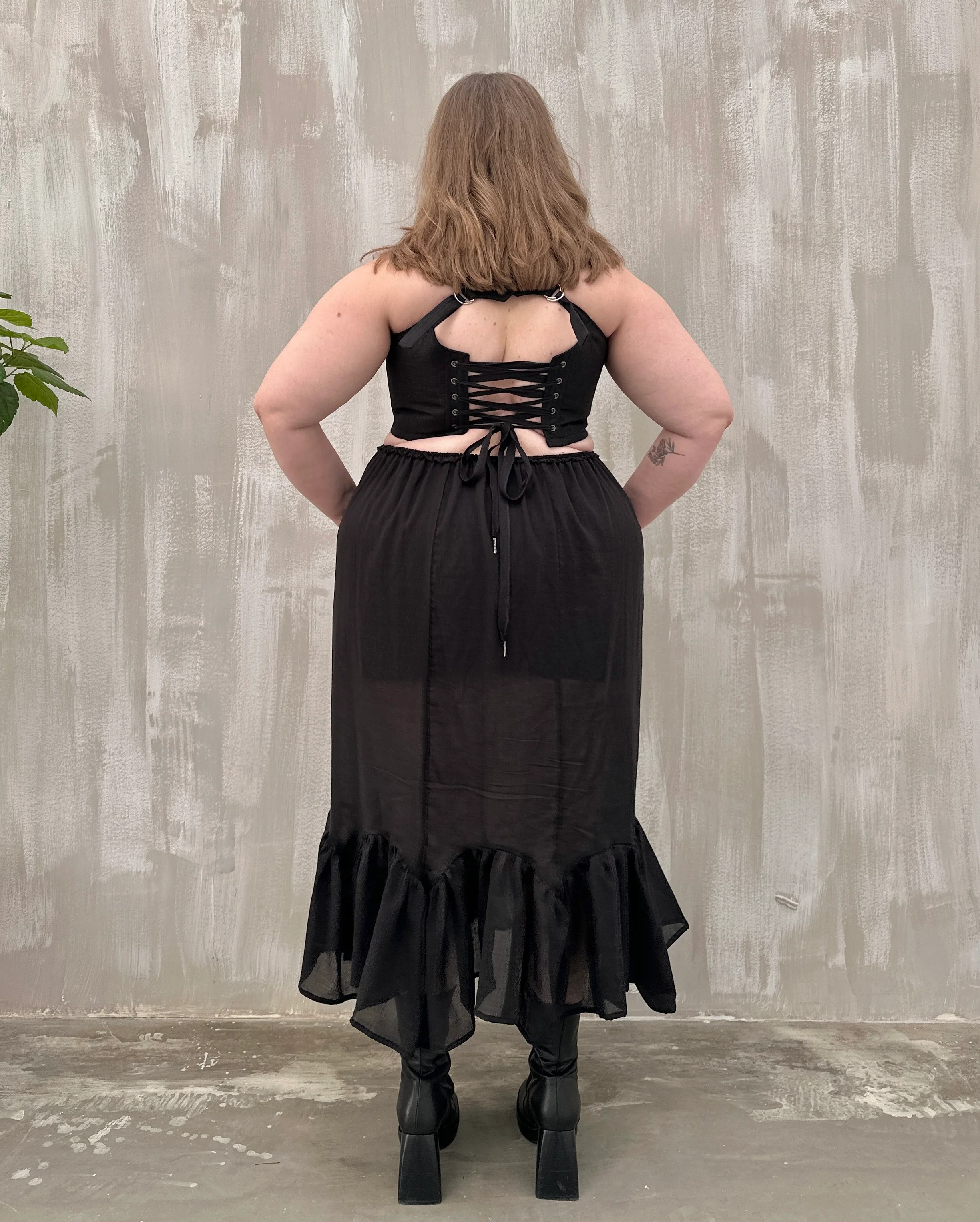 Semi-Sheer Petticoat Skirt (Black) - Image 10