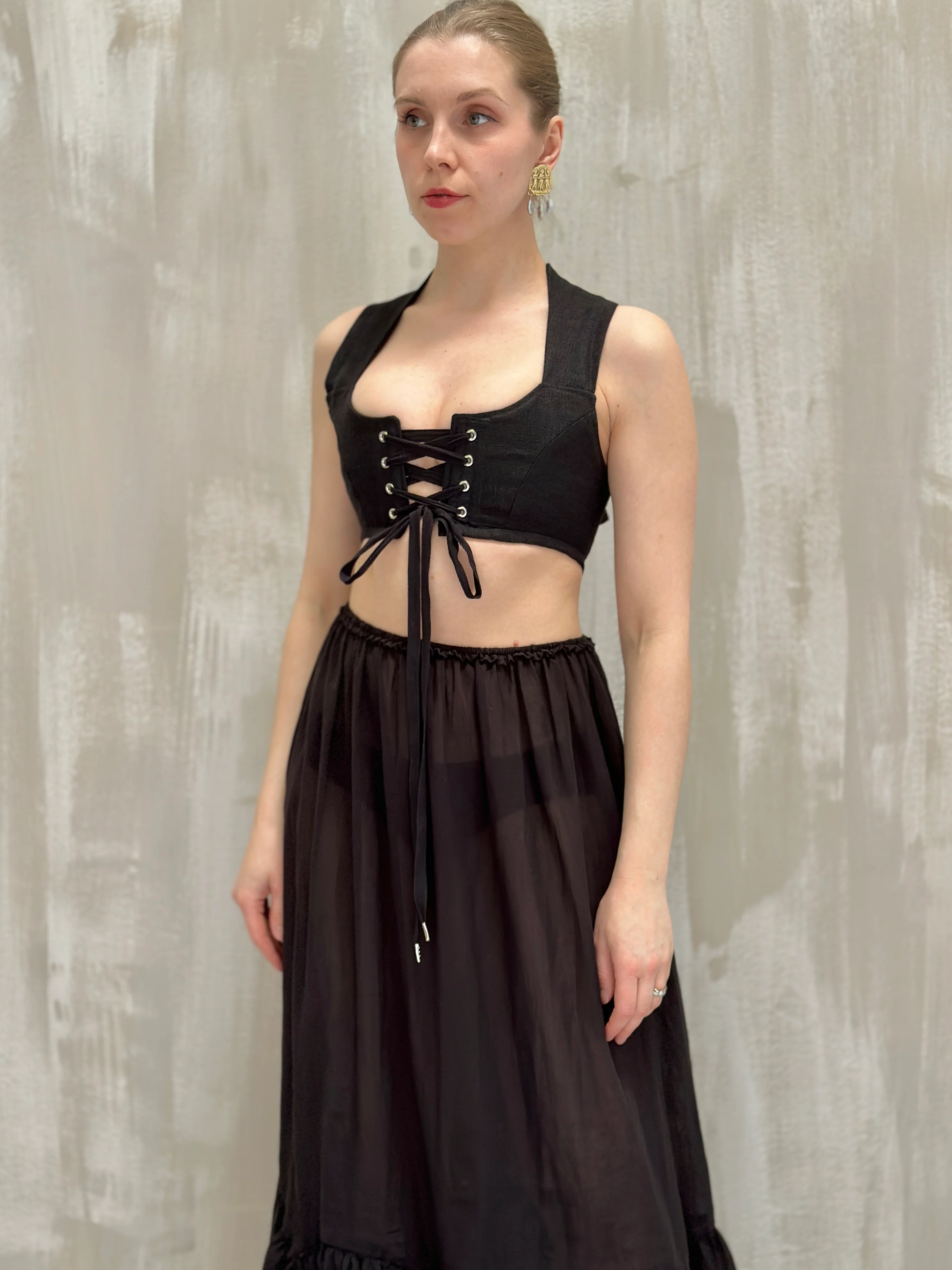 Semi-Sheer Petticoat Skirt (Black) - Image 12