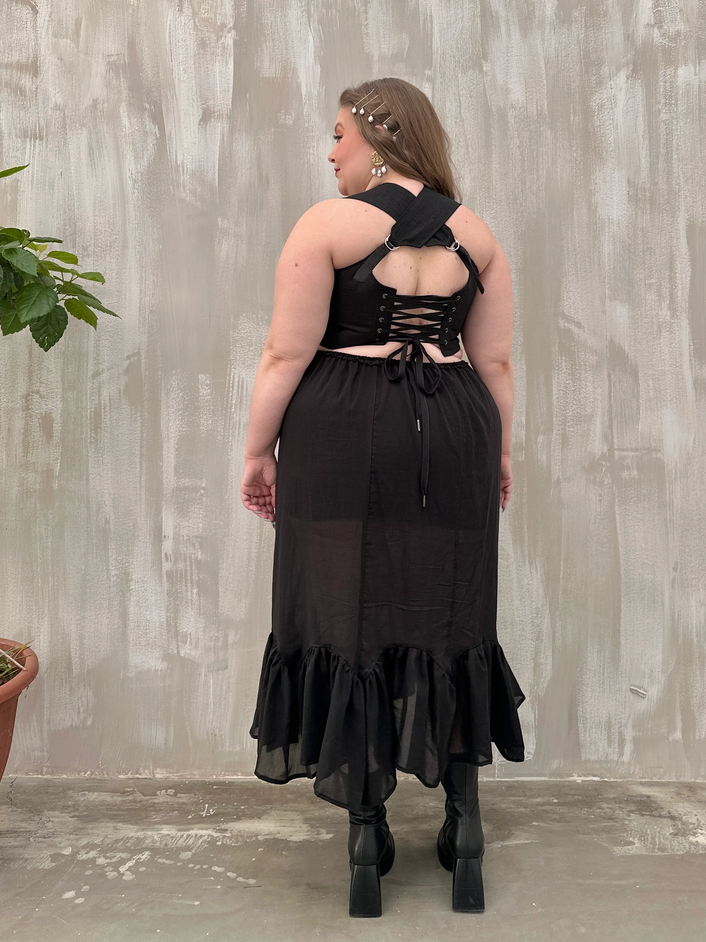 Semi-Sheer Petticoat Skirt (Black) - Image 9