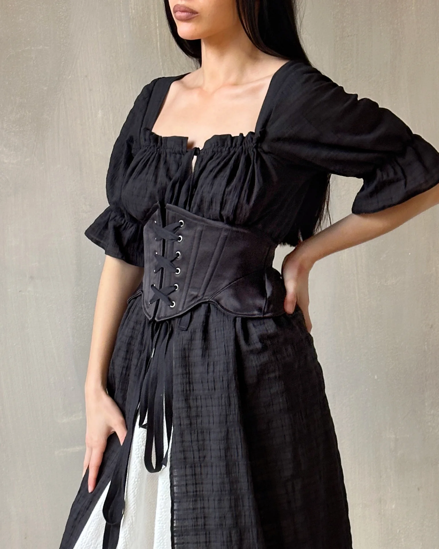 Sample Sale: Severina Corset Belt in Black Satin (Size V) - Image 3