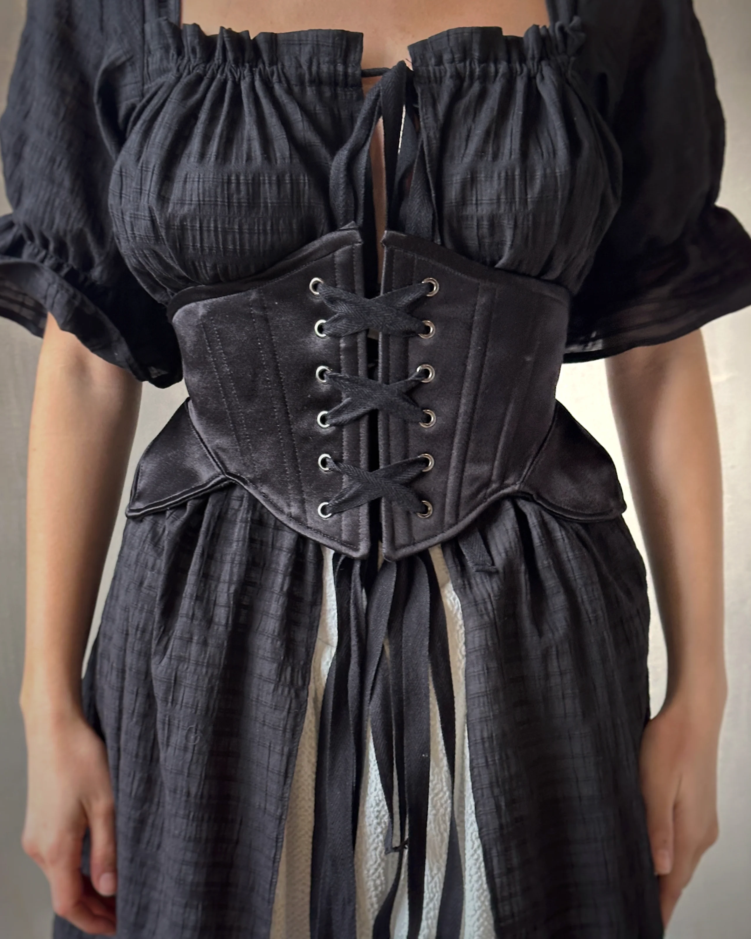 Sample Sale: Severina Corset Belt in Black Satin (Size V) - Image 4