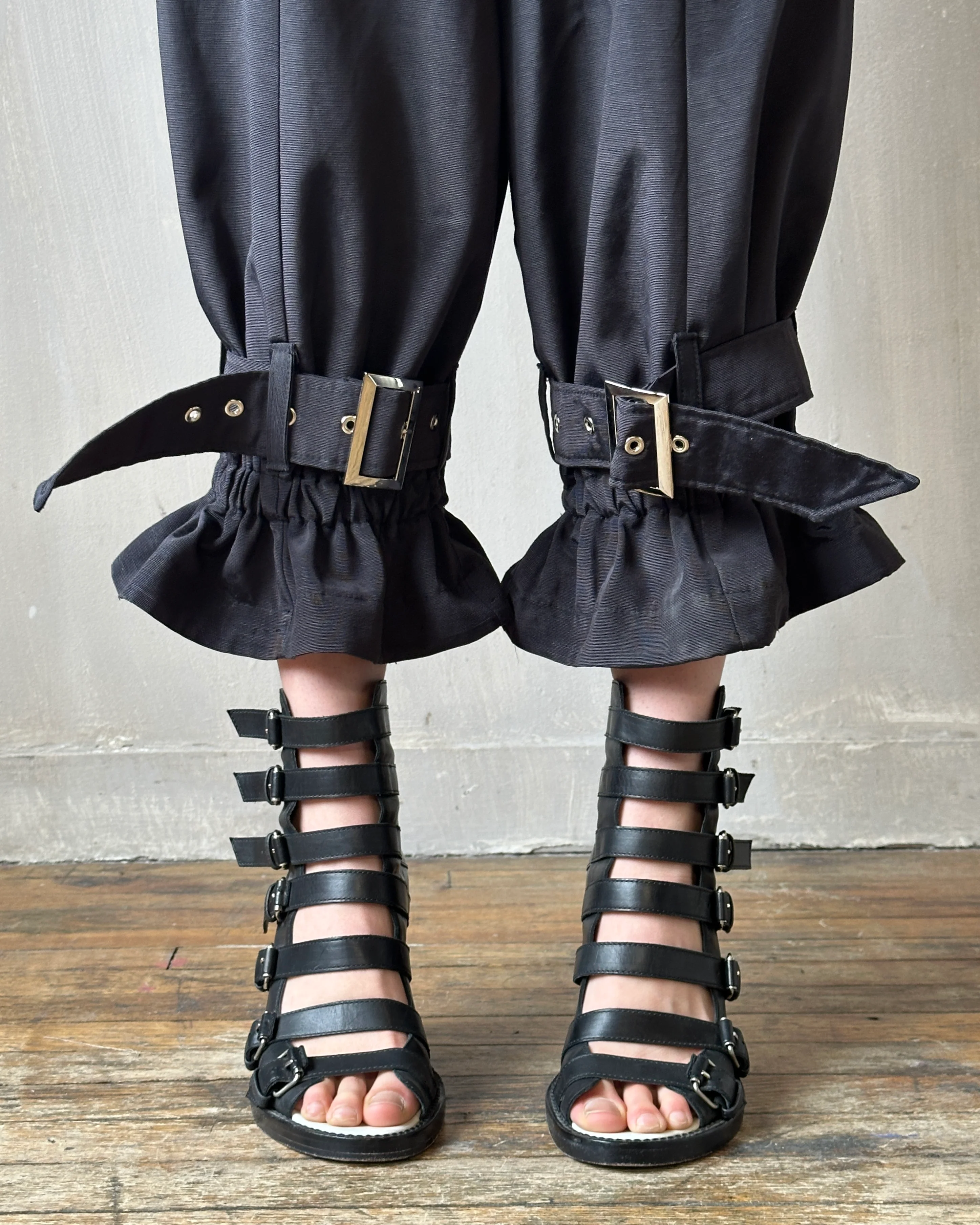Sample Sale: "pirate bloomers" with Belt and Leg Straps in Black Twill Taffeta (Size V) - Image 3