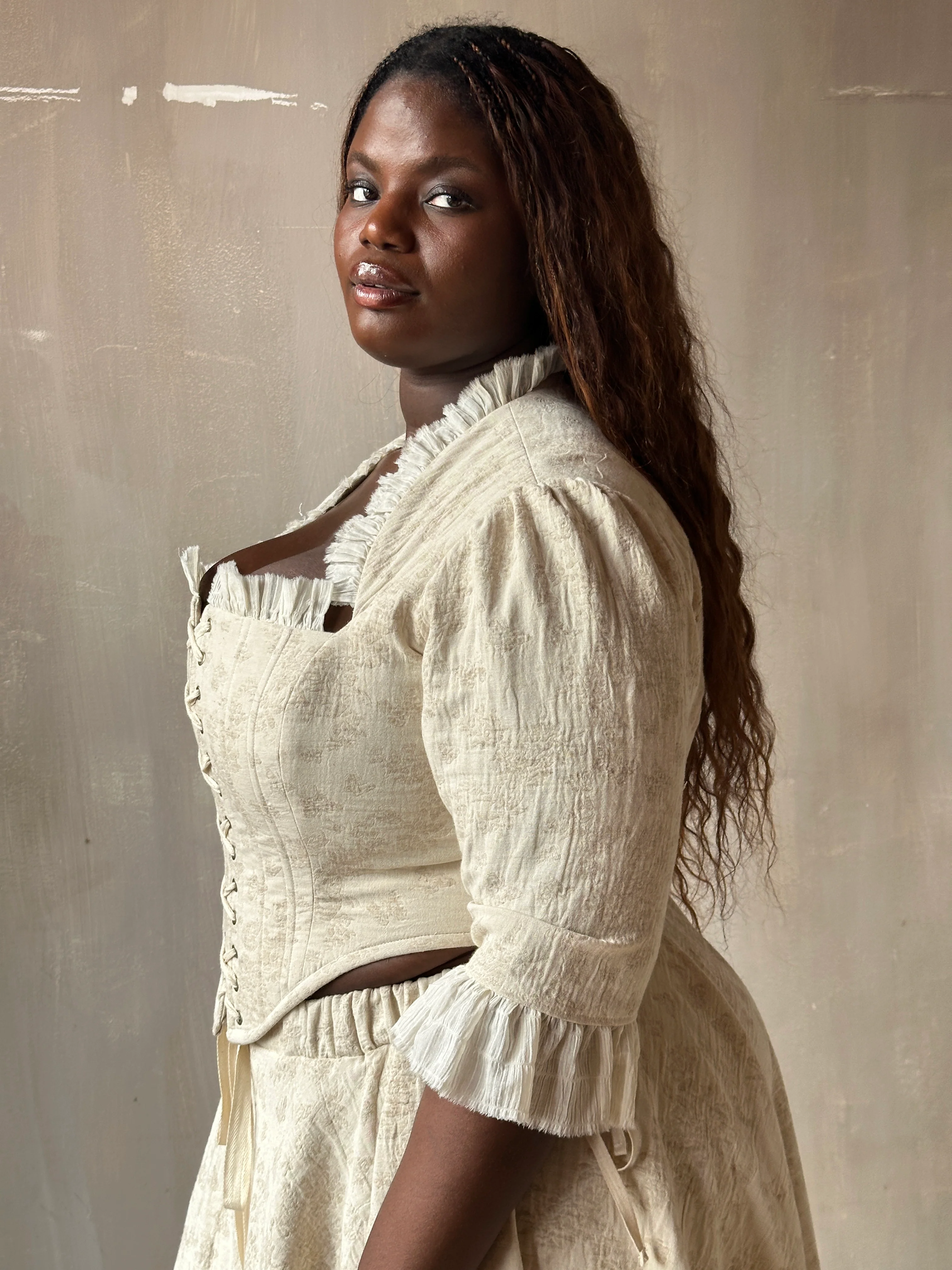 Spring '26: Pastorale Bodice in Antique Floral Ivory Cotton (Pre-Order) - Image 10