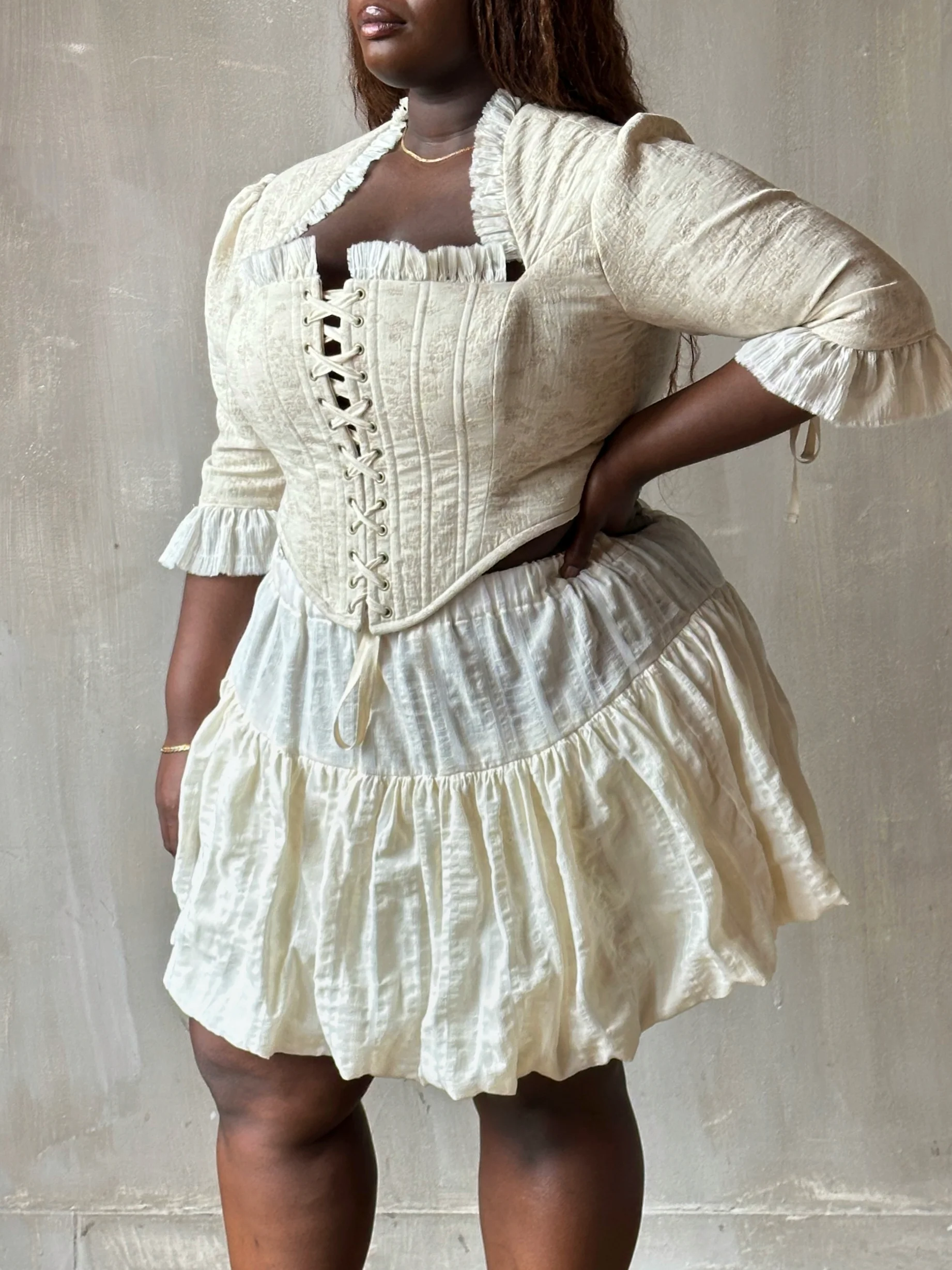 Spring '26: Pastorale Bodice in Antique Floral Ivory Cotton (Pre-Order) - Image 13