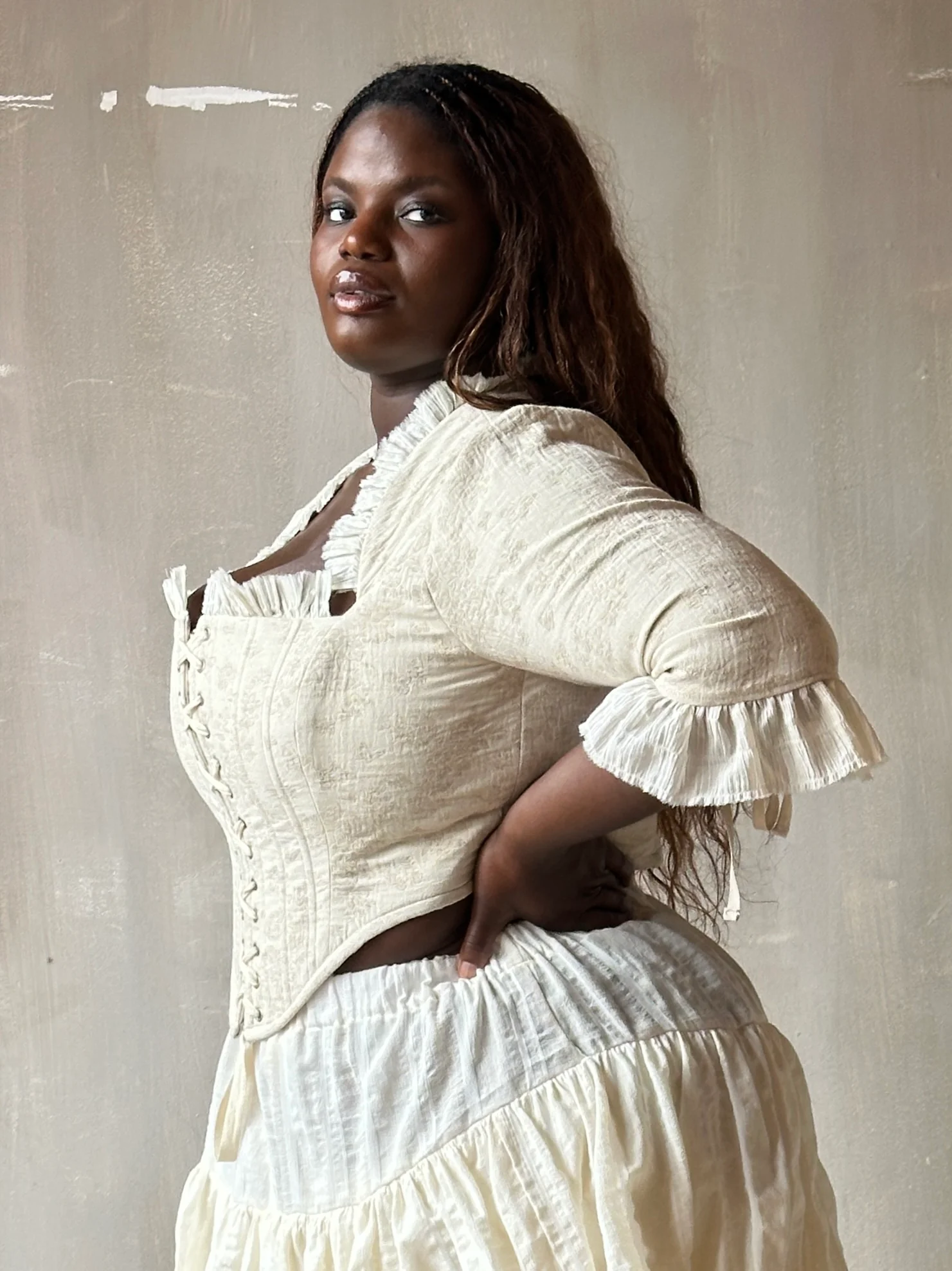 Spring '26: Pastorale Bodice in Antique Floral Ivory Cotton (Pre-Order) - Image 14