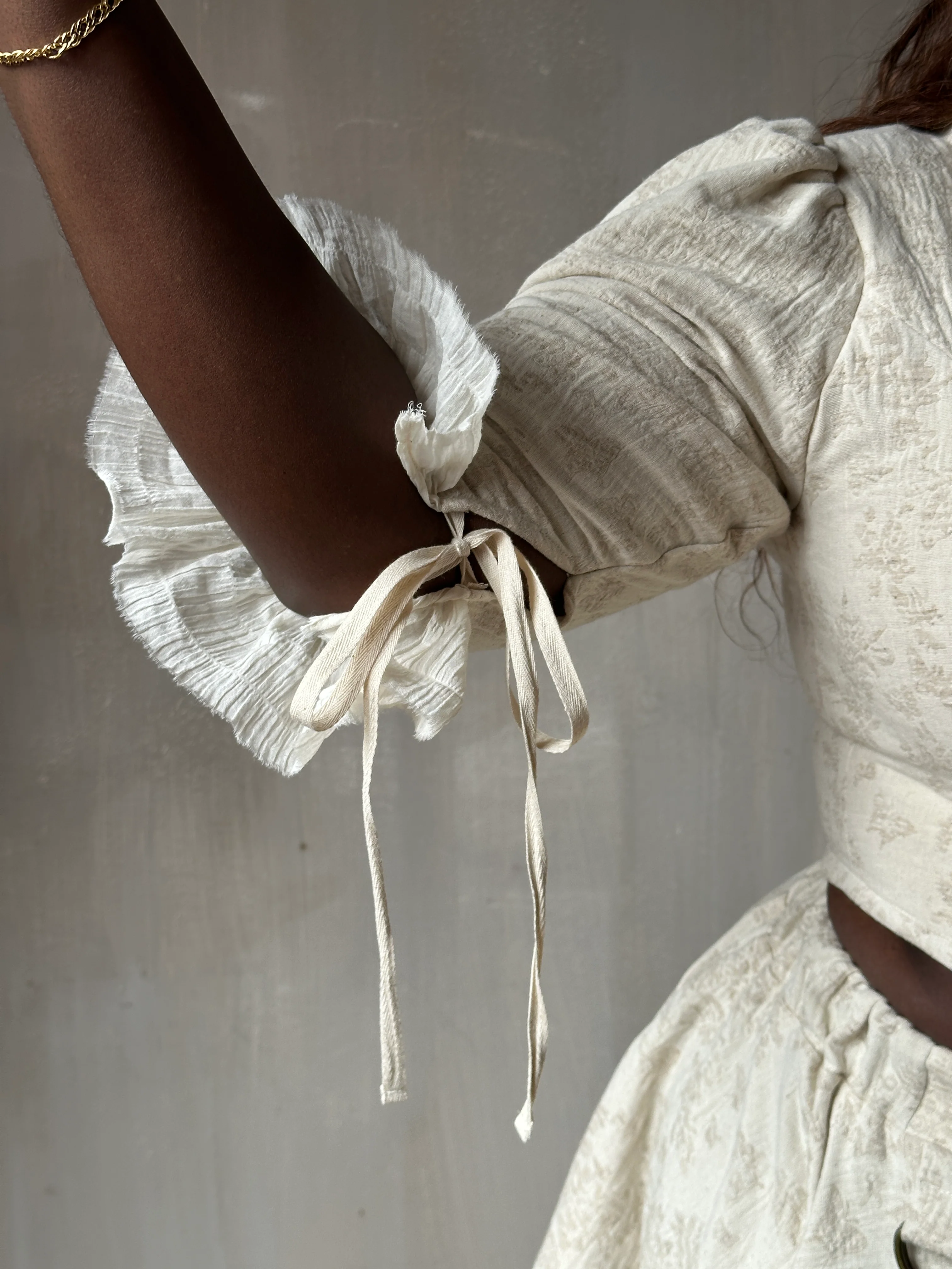 Spring '26: Pastorale Bodice in Antique Floral Ivory Cotton (Pre-Order) - Image 5