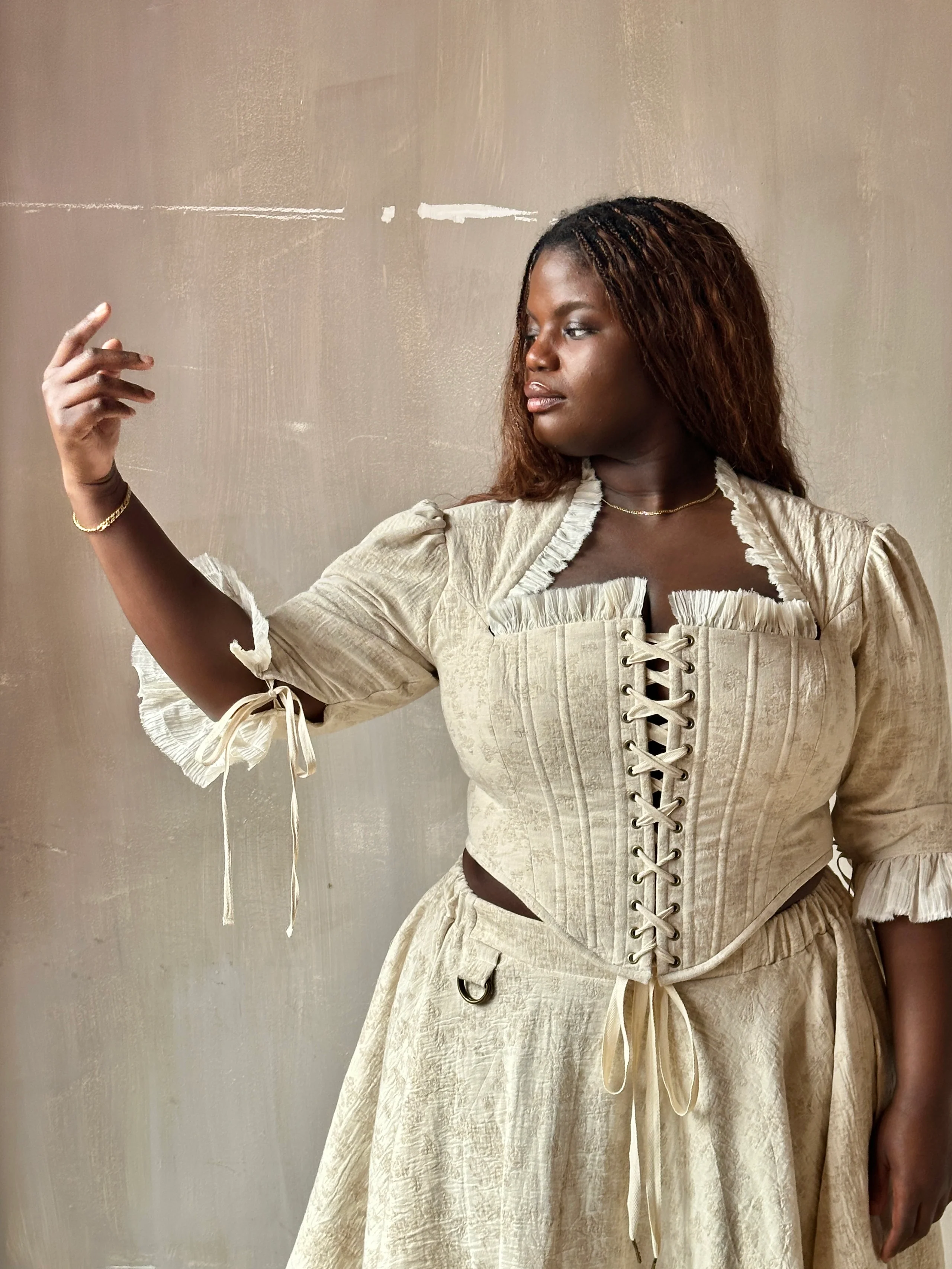 Spring '26: Pastorale Bodice in Antique Floral Ivory Cotton (Pre-Order) - Image 6