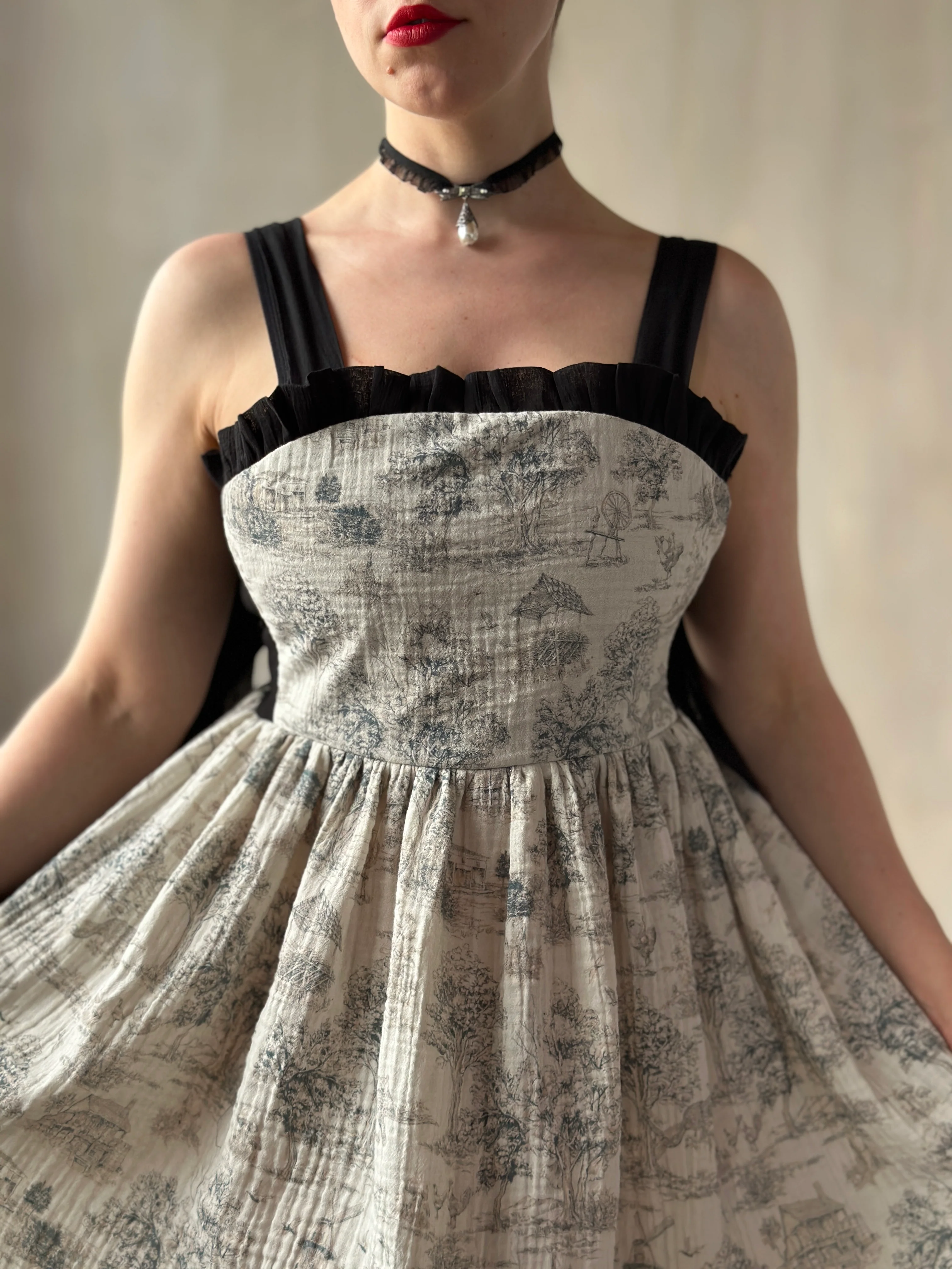 Heloise Dress in Toile de Jouy (Made-To-Order) - Image 10