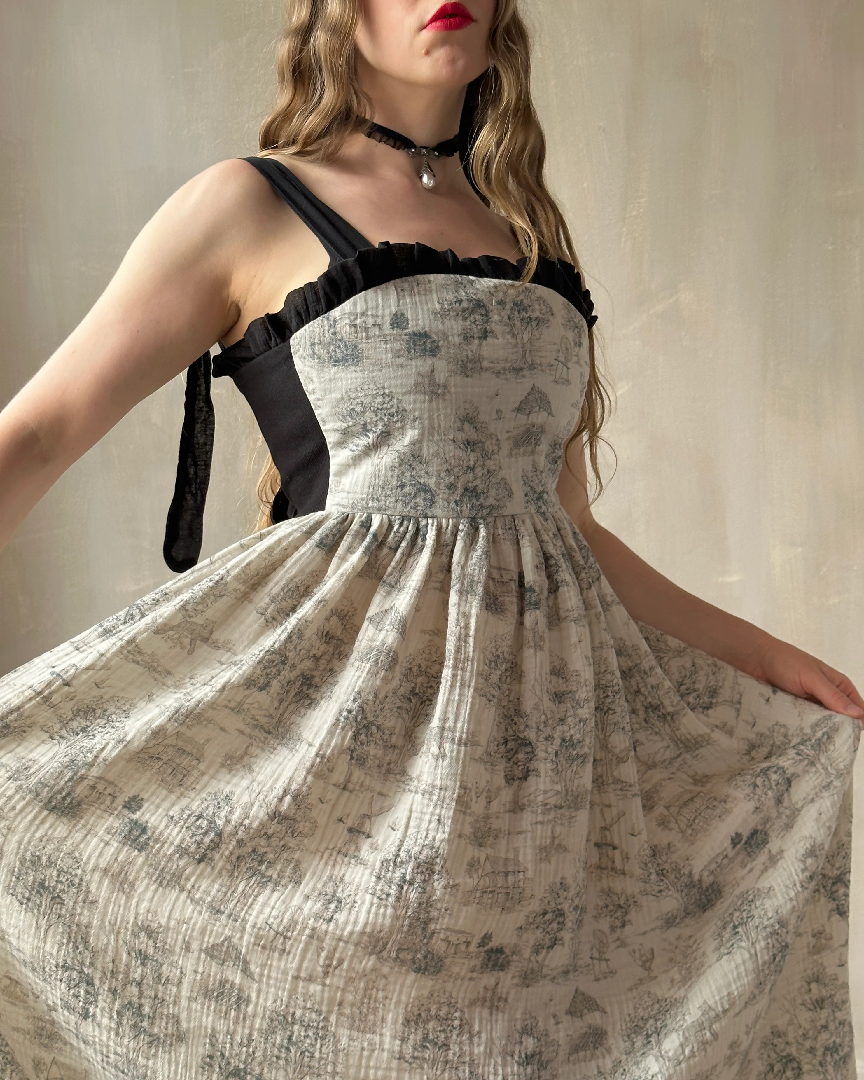 Heloise Dress in Toile de Jouy (Made-To-Order) - Image 14