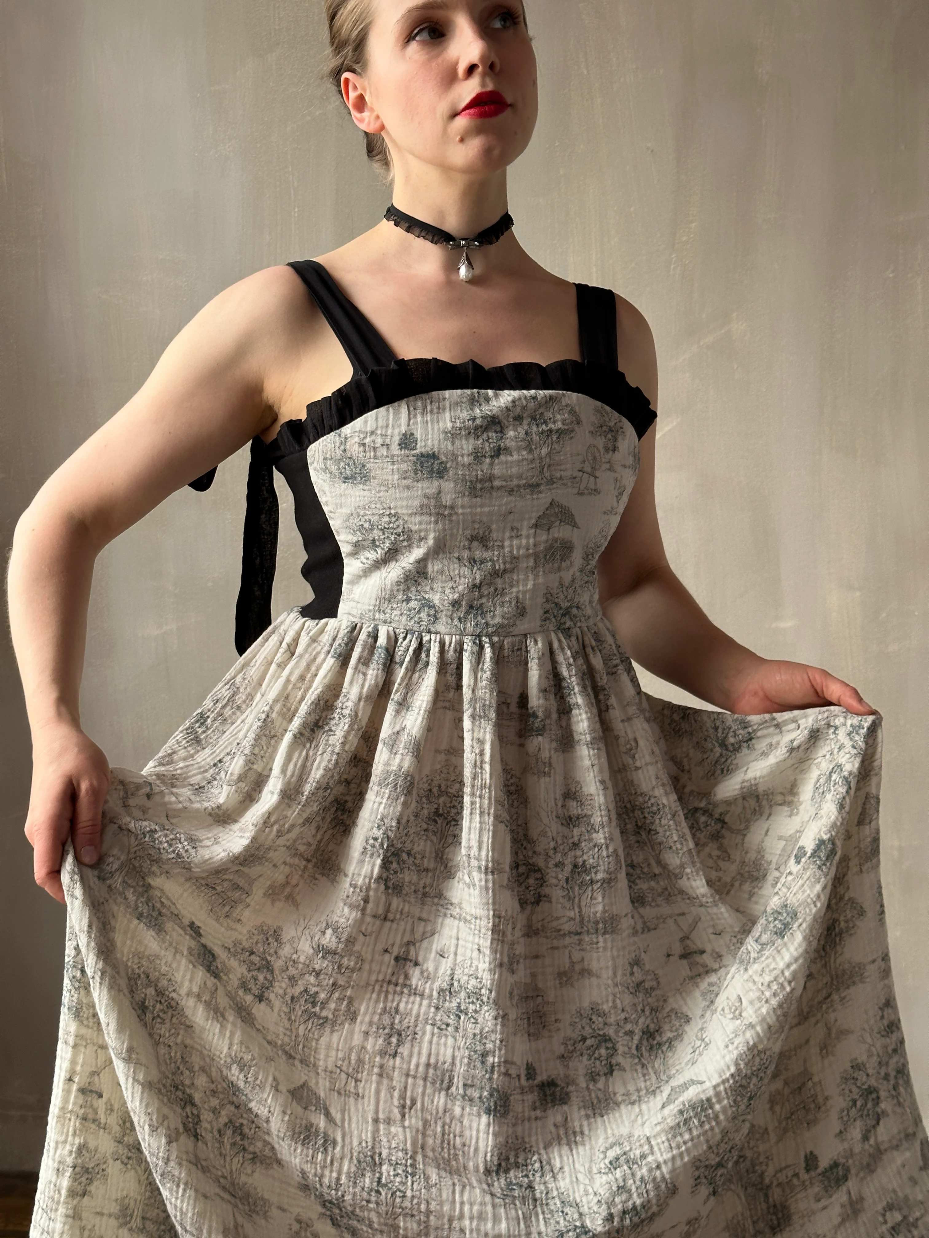 Heloise Dress in Toile de Jouy (Made-To-Order) - Image 16