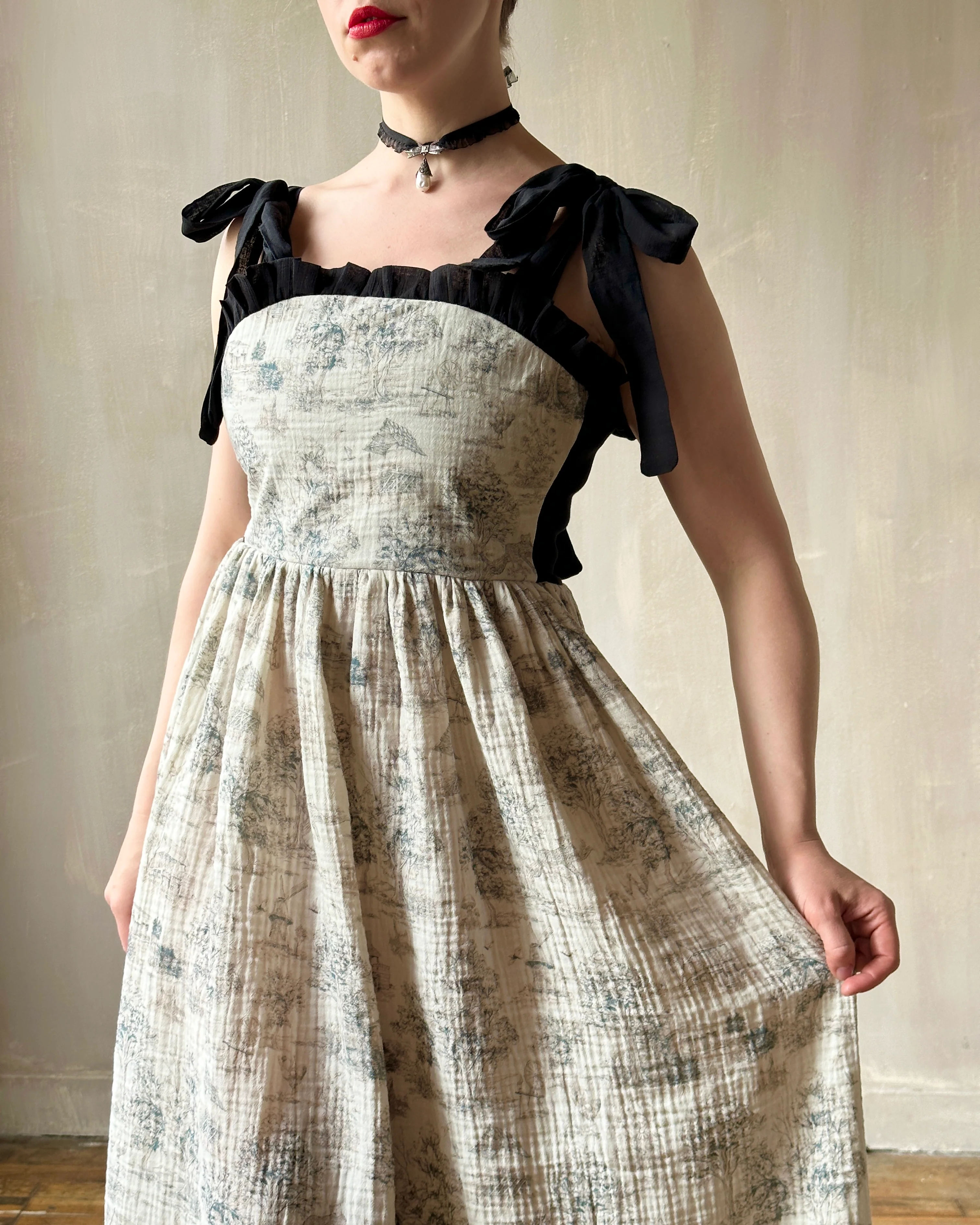 Heloise Dress in Toile de Jouy (Made-To-Order) - Image 4