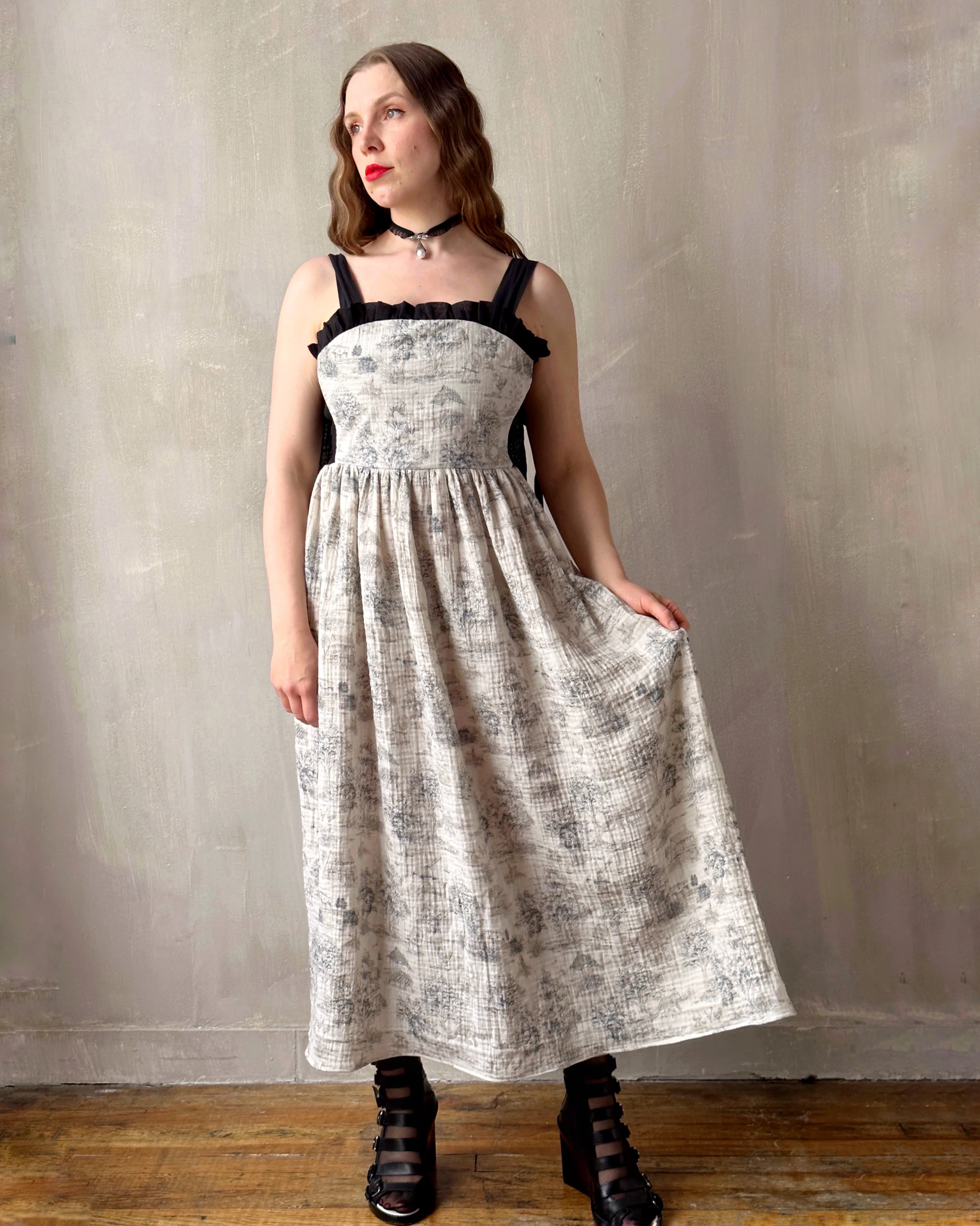 Heloise Dress in Toile de Jouy (Made-To-Order) - Image 5