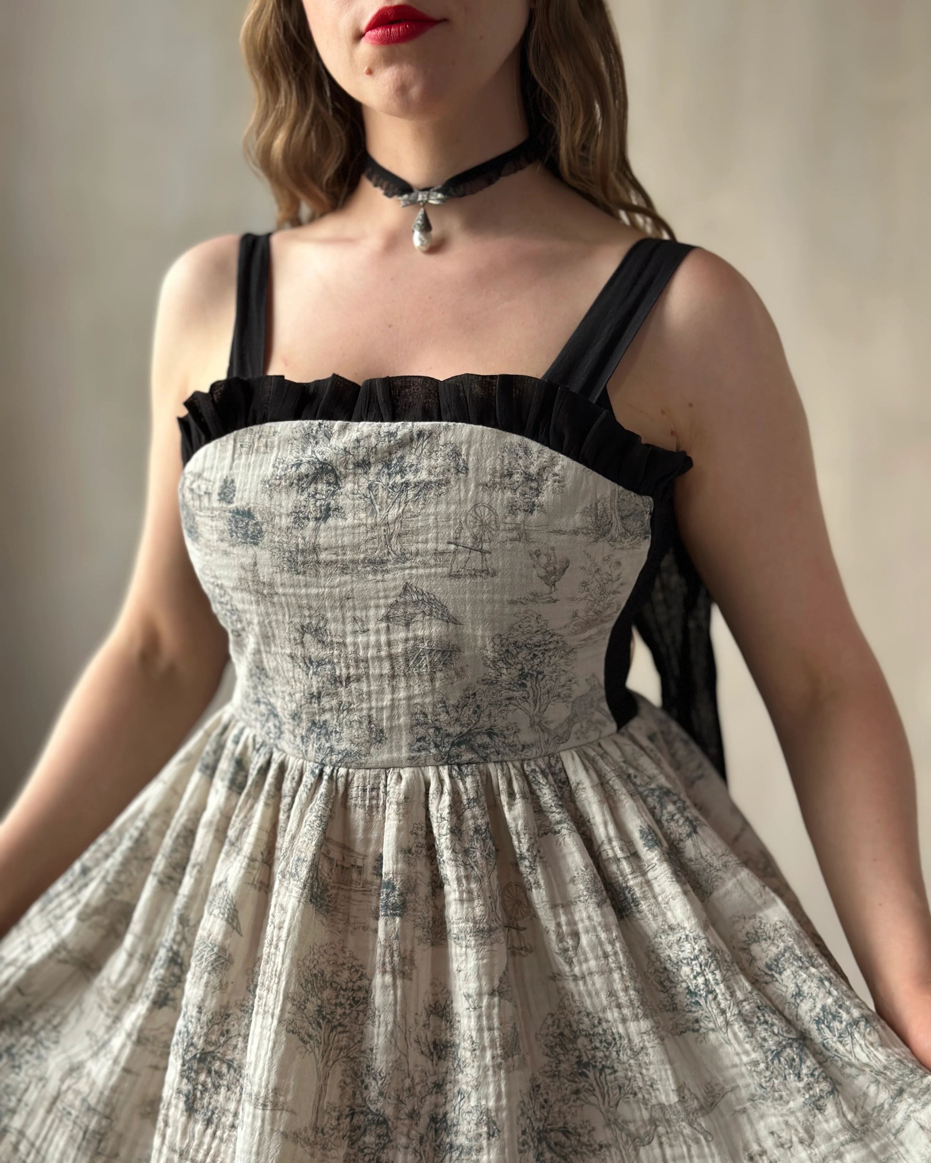 Heloise Dress in Toile de Jouy (Made-To-Order) - Image 7