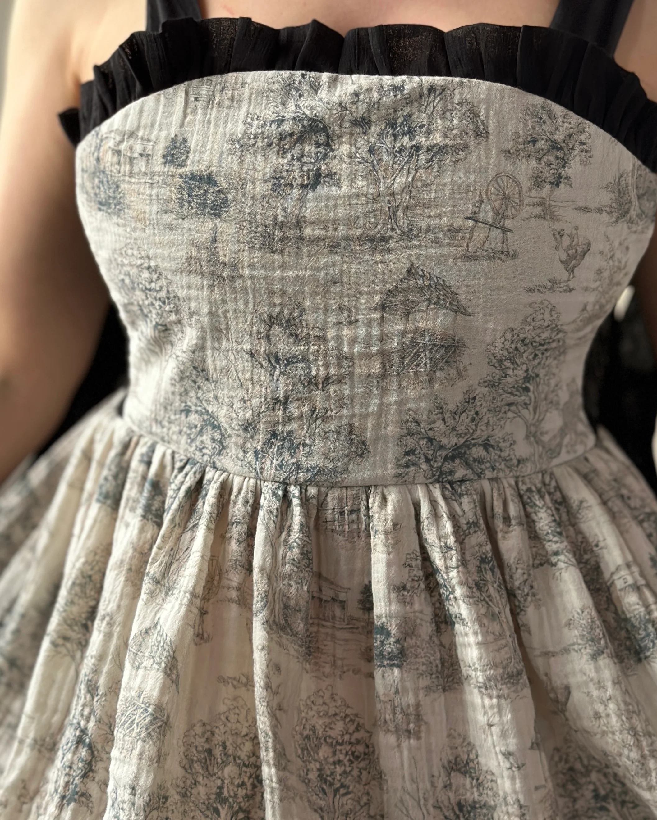 Heloise Dress in Toile de Jouy (Made-To-Order) - Image 8