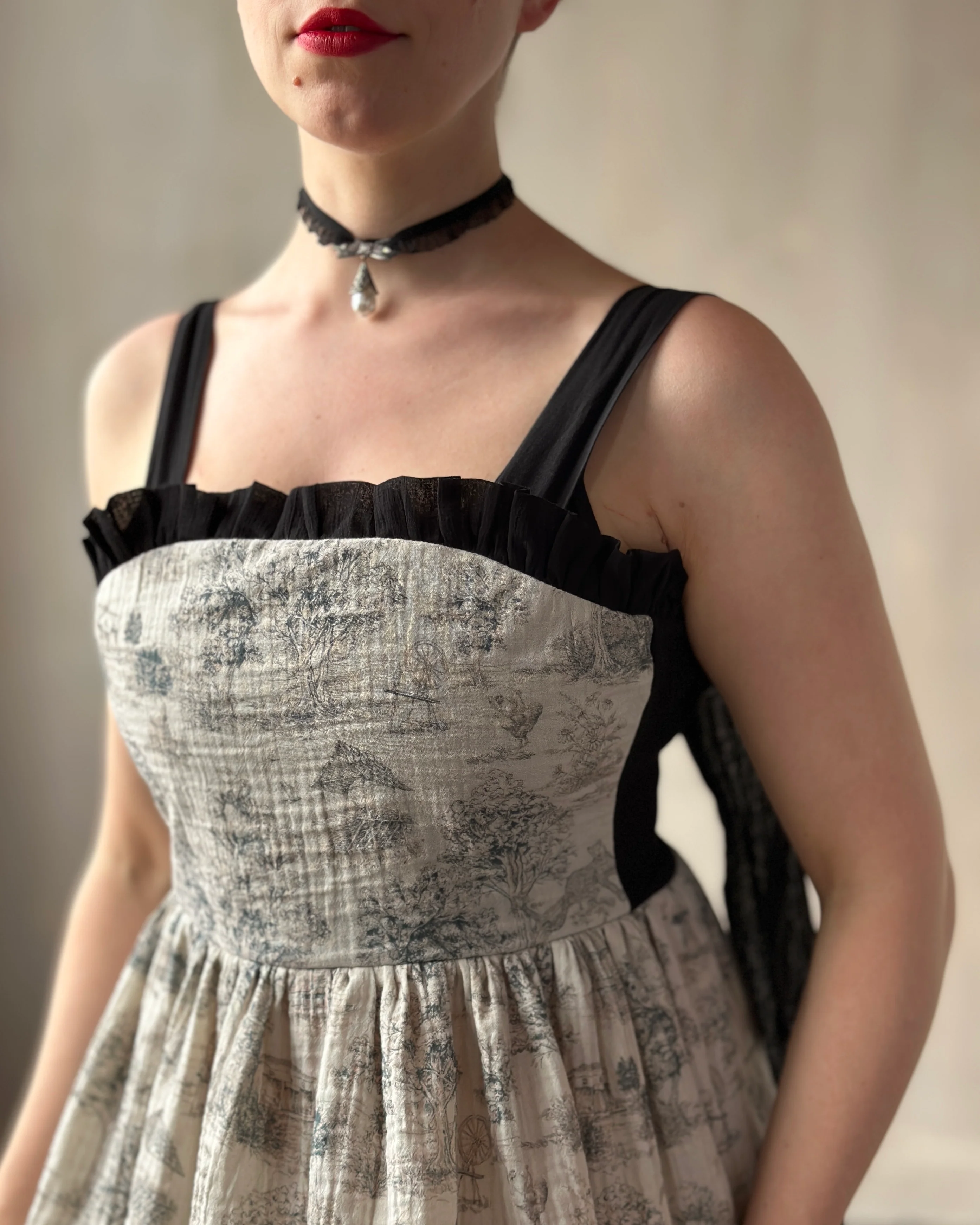 Heloise Dress in Toile de Jouy (Made-To-Order) - Image 9