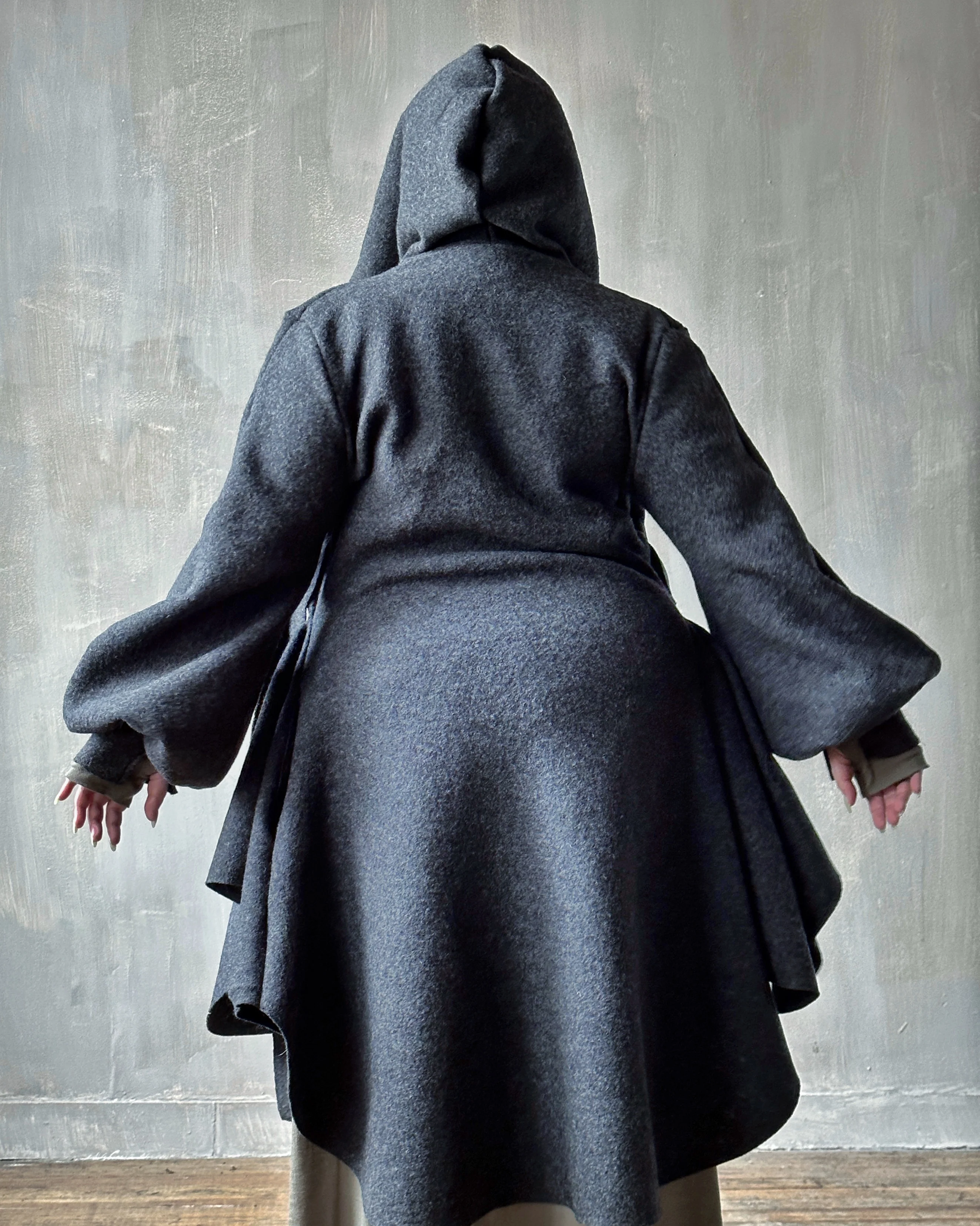 Sample Sale: Tournure Coat in Pure Wool (Dark Heather Grey, Size II) - Image 7