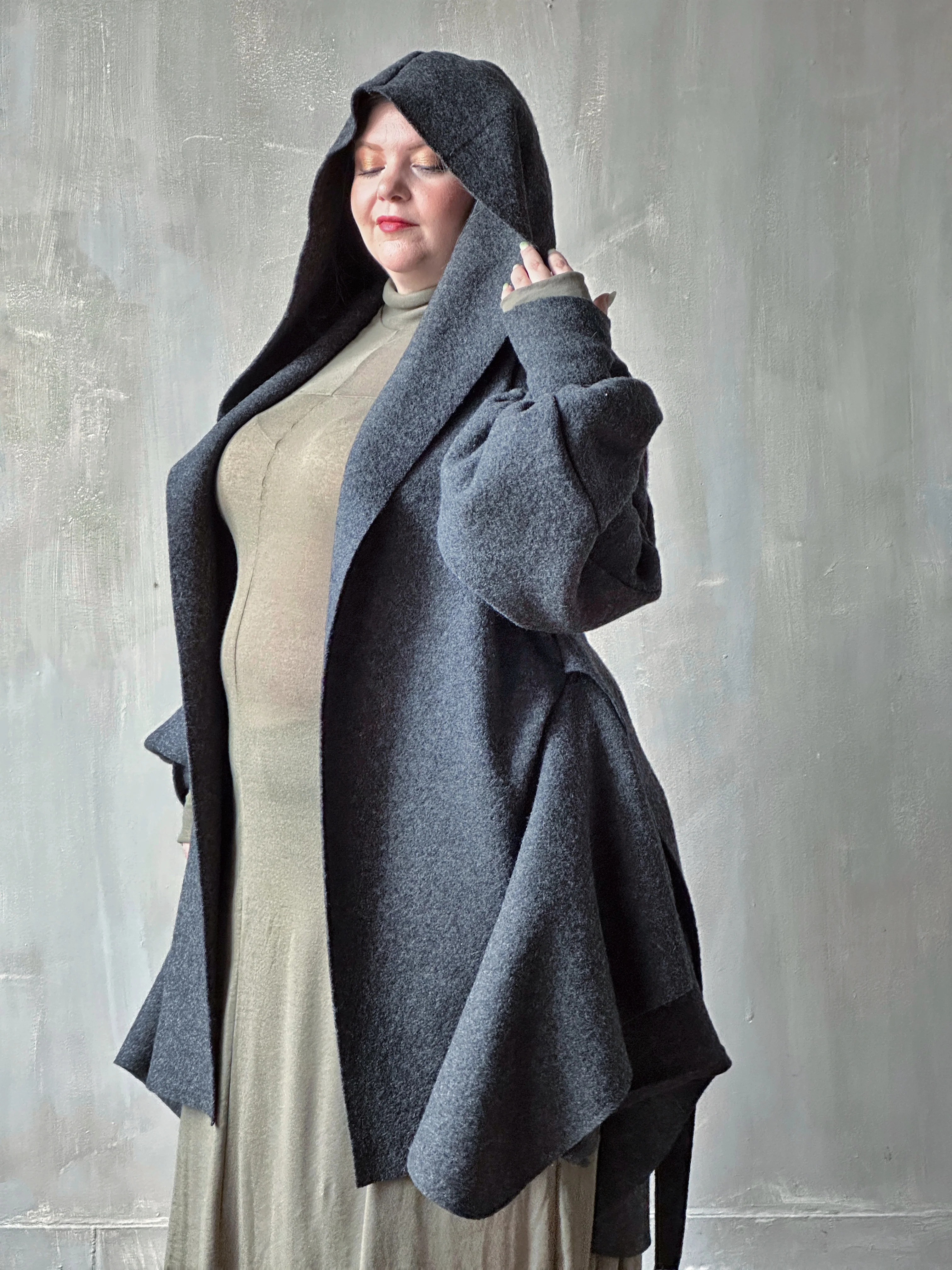 Sample Sale: Tournure Coat in Pure Wool (Dark Heather Grey, Size II) - Image 10