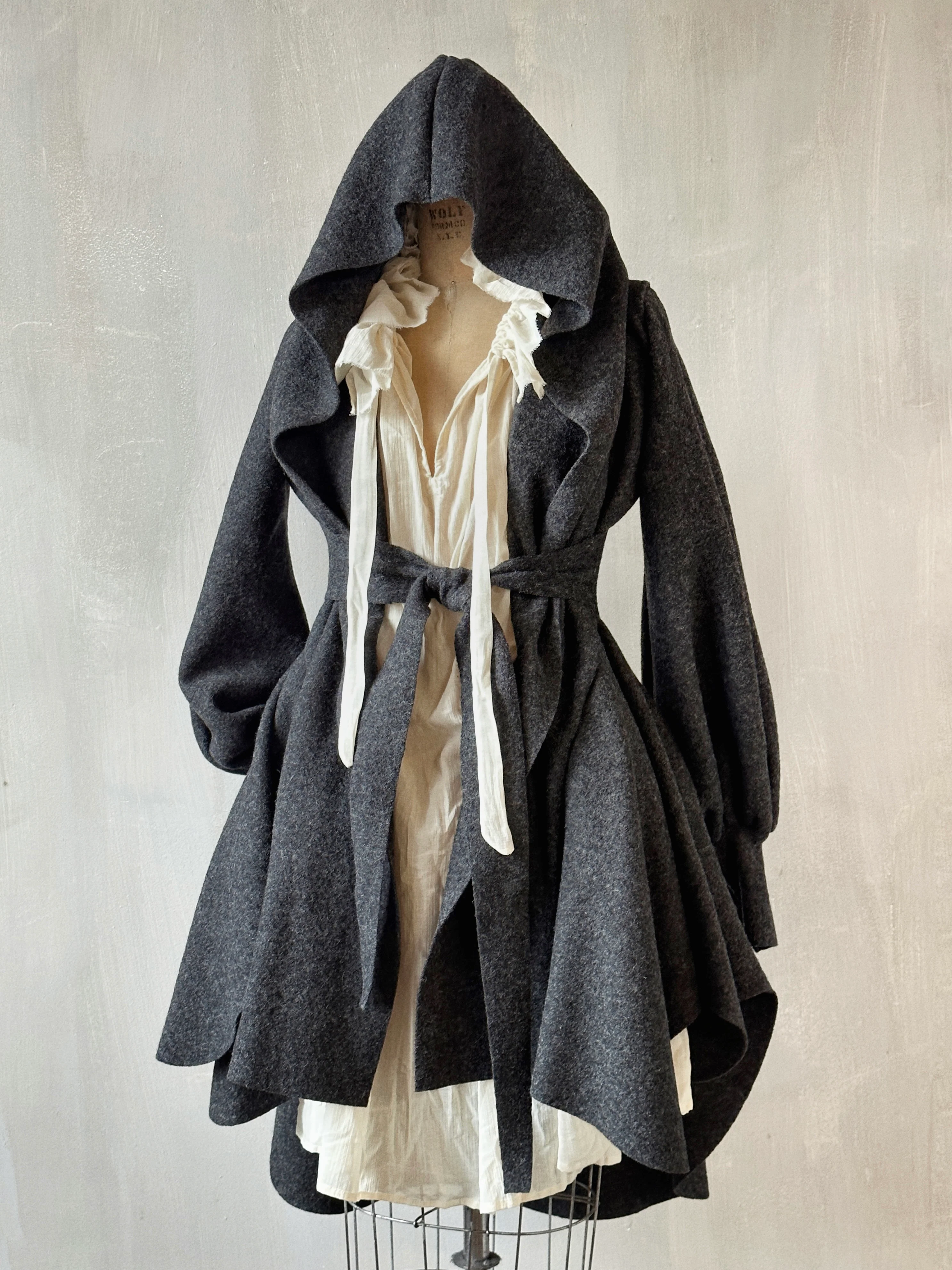 Sample Sale: Tournure Coat in Pure Wool (Dark Heather Grey, Size II) - Image 14