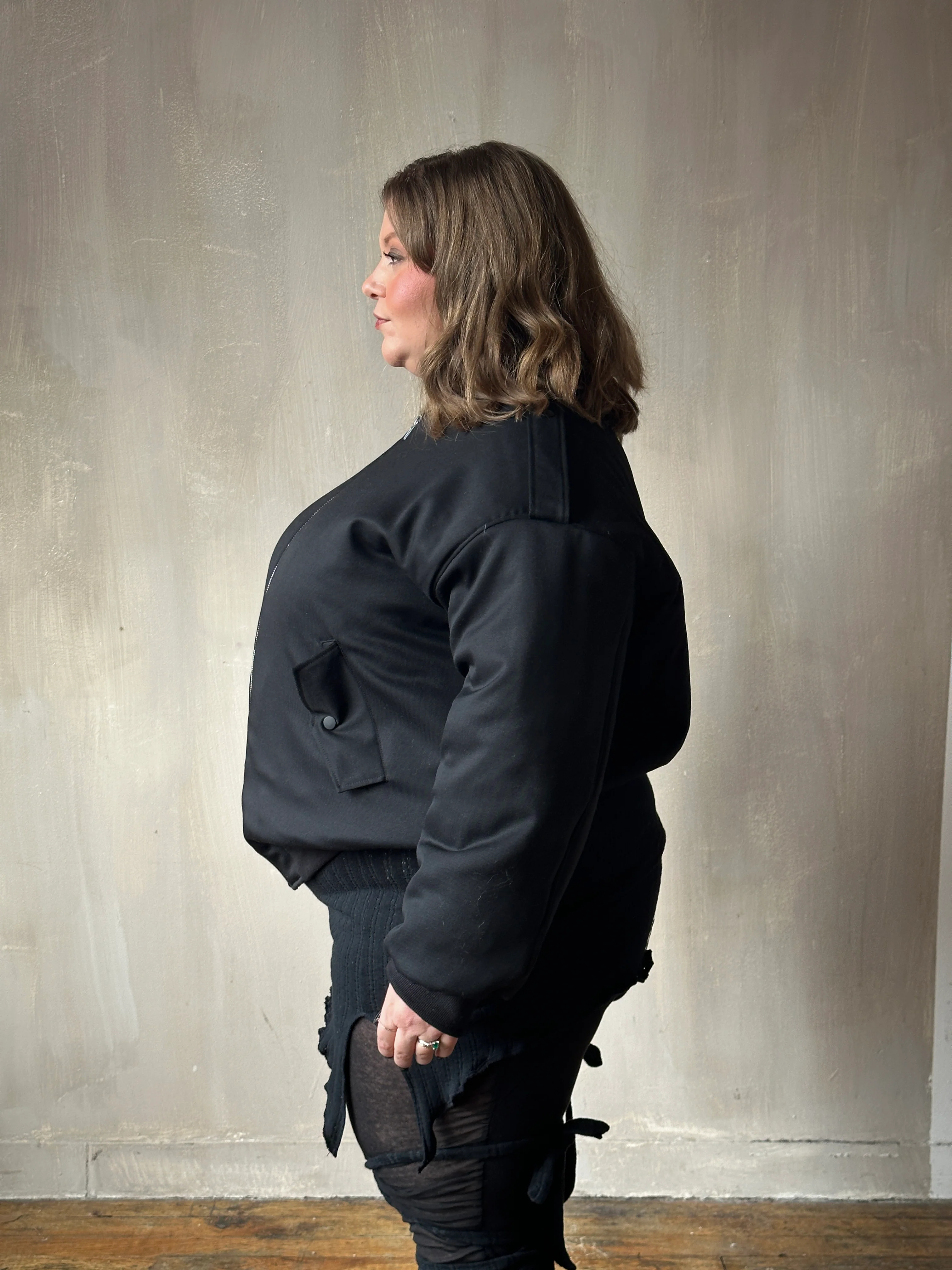 Sample Sale: Oversized Bomber in Italian Wool Suiting (Size I) - Image 10