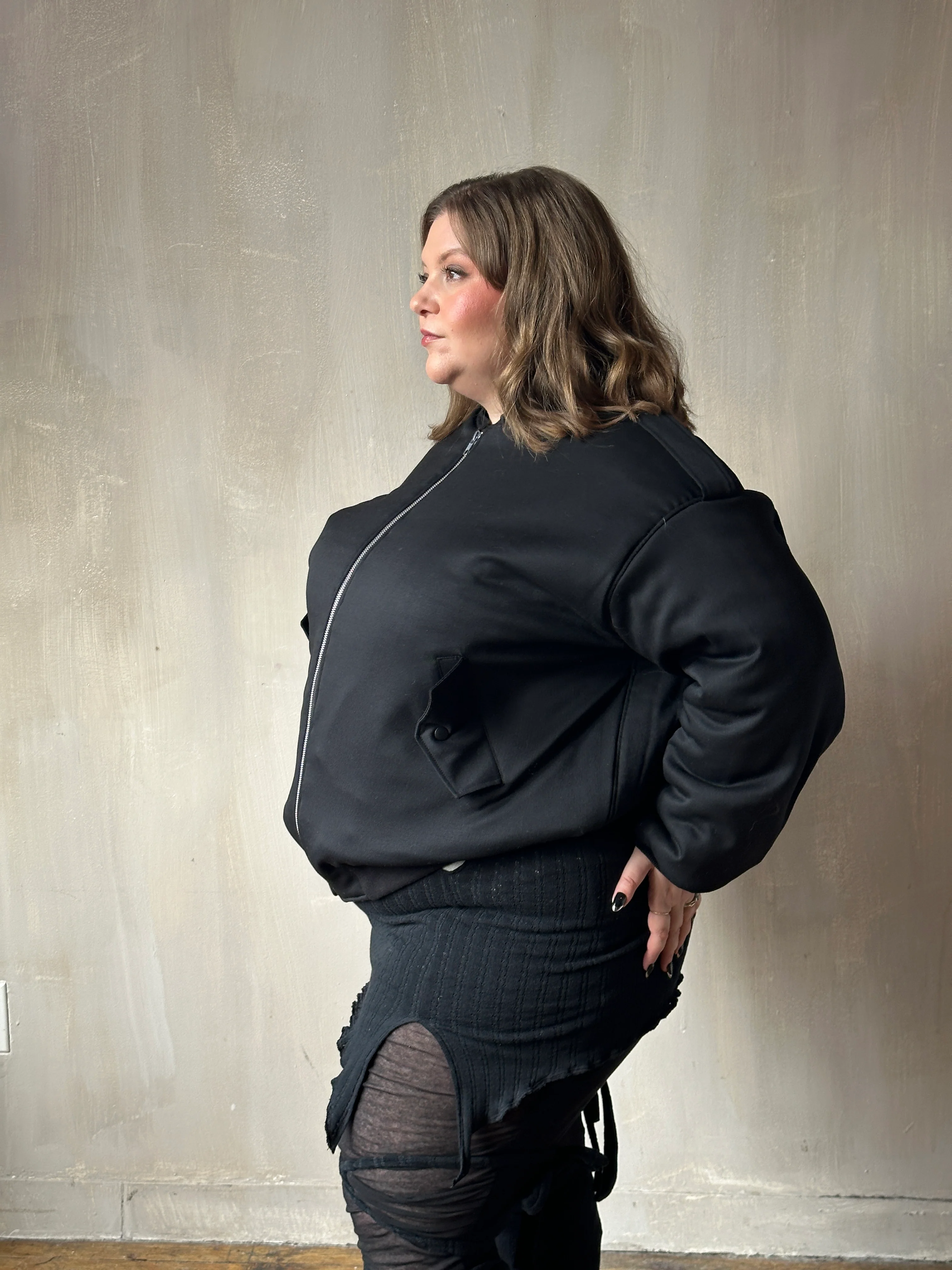 Sample Sale: Oversized Bomber in Italian Wool Suiting (Size I) - Image 12