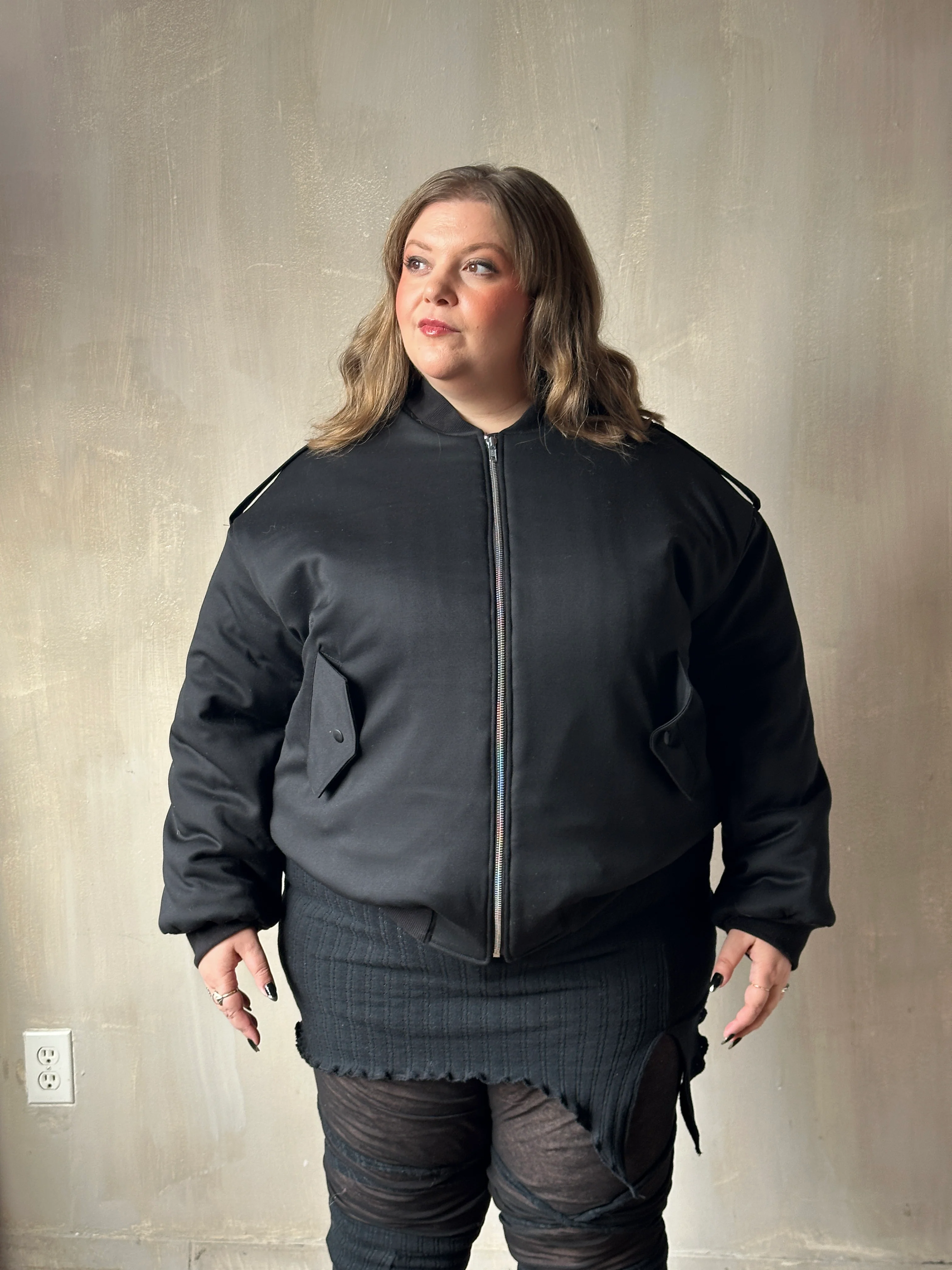 Sample Sale: Oversized Bomber in Italian Wool Suiting (Size I) - Image 13