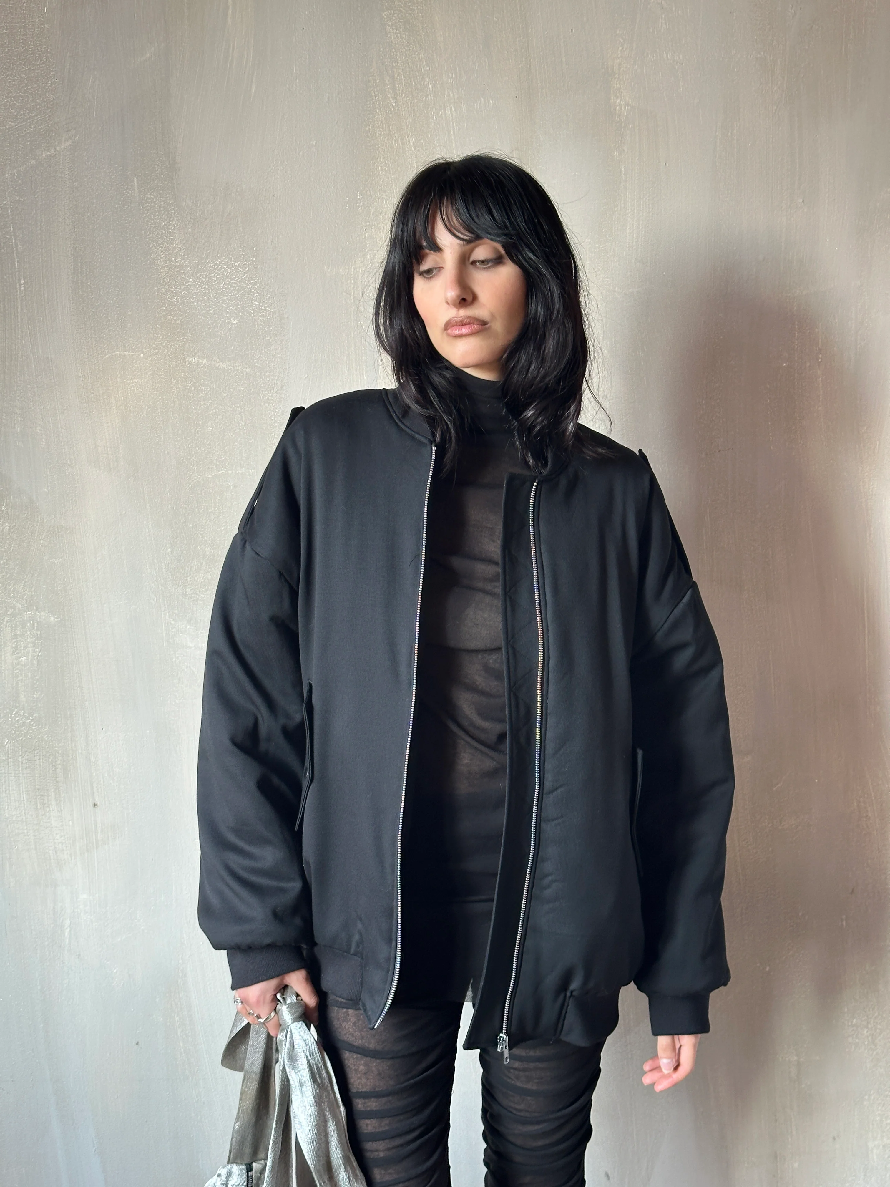 Sample Sale: Oversized Bomber in Italian Wool Suiting (Size I) - Image 14