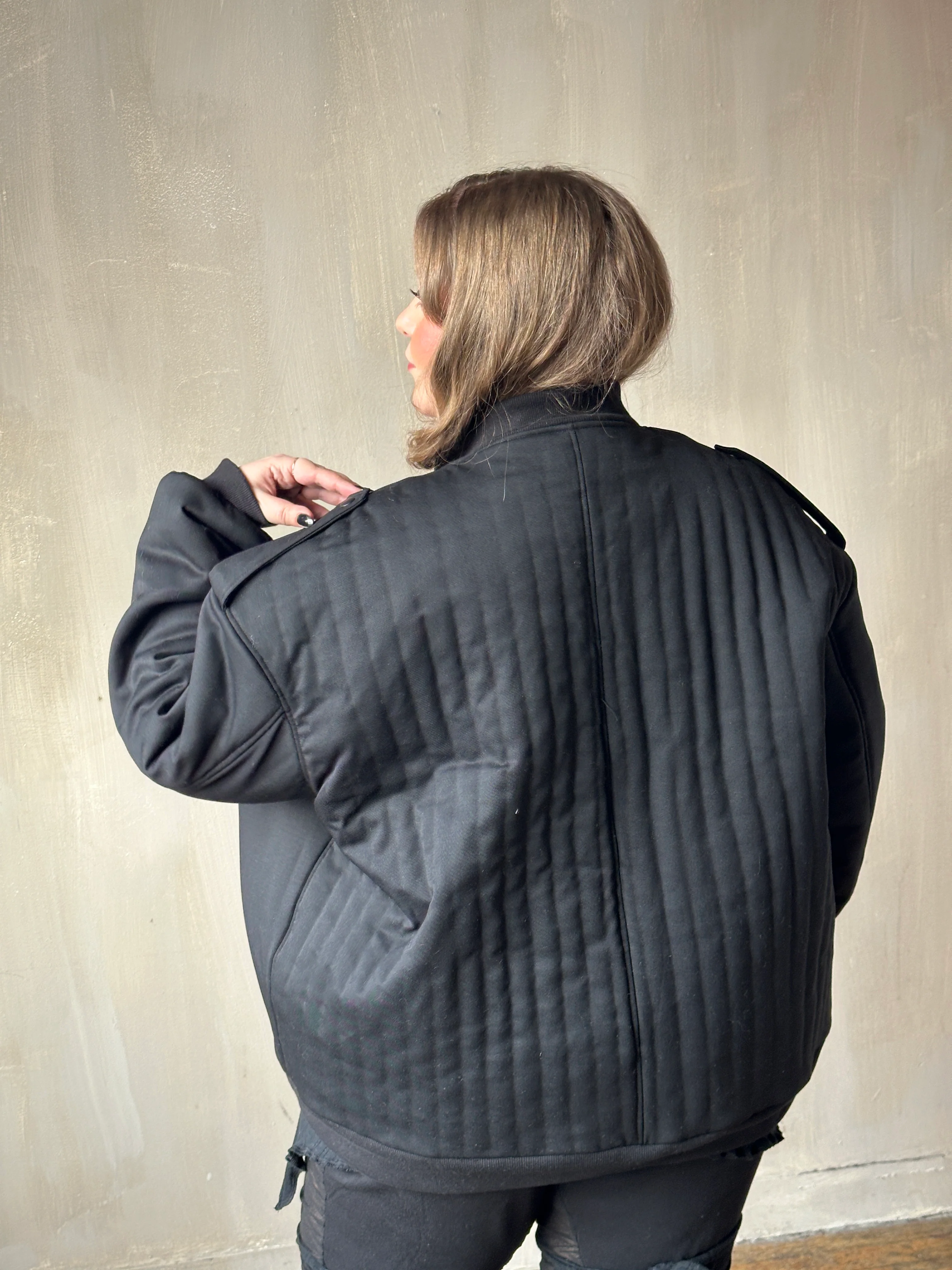 Sample Sale: Oversized Bomber in Italian Wool Suiting (Size I) - Image 15
