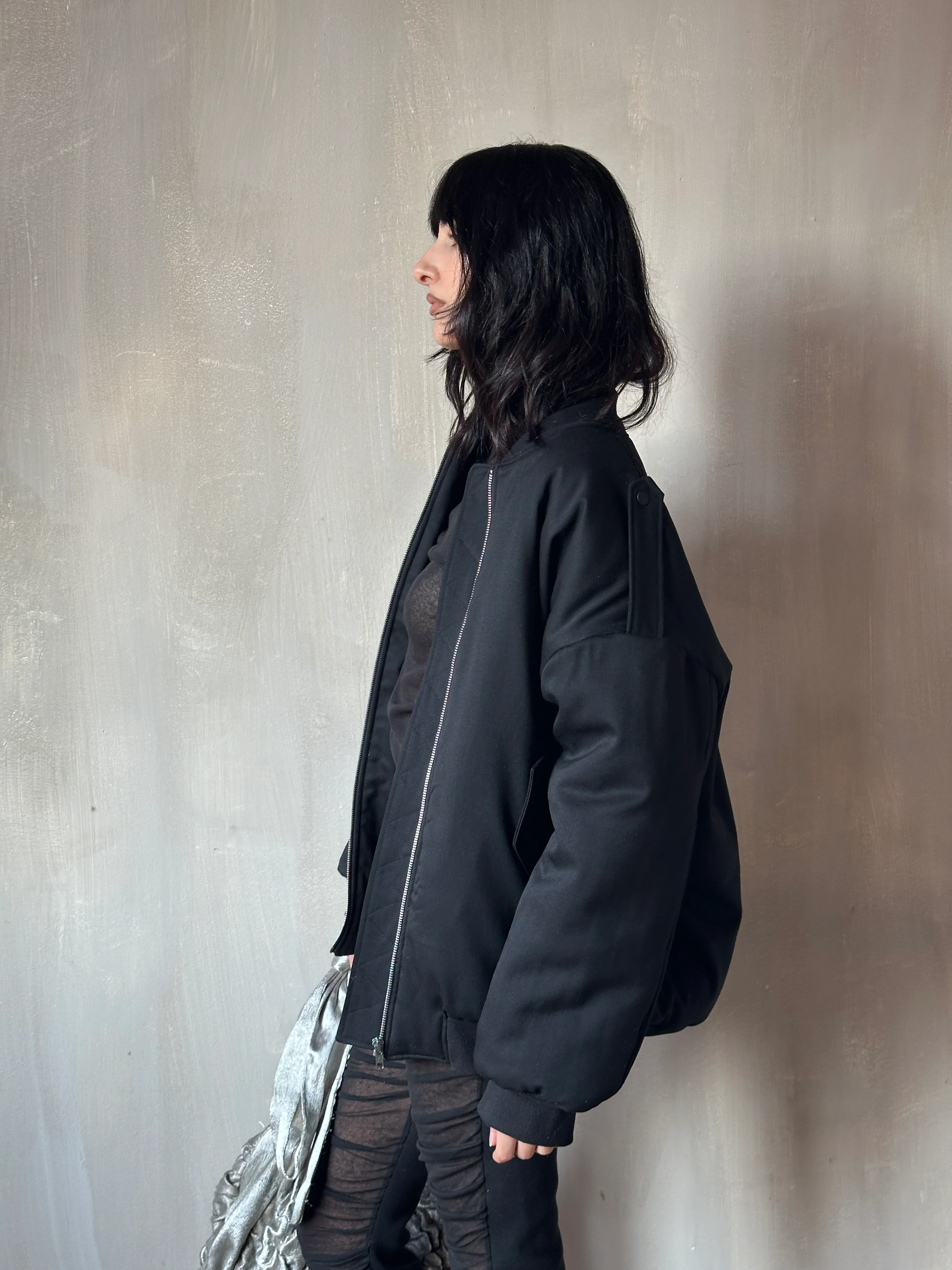 Sample Sale: Oversized Bomber in Italian Wool Suiting (Size I) - Image 22