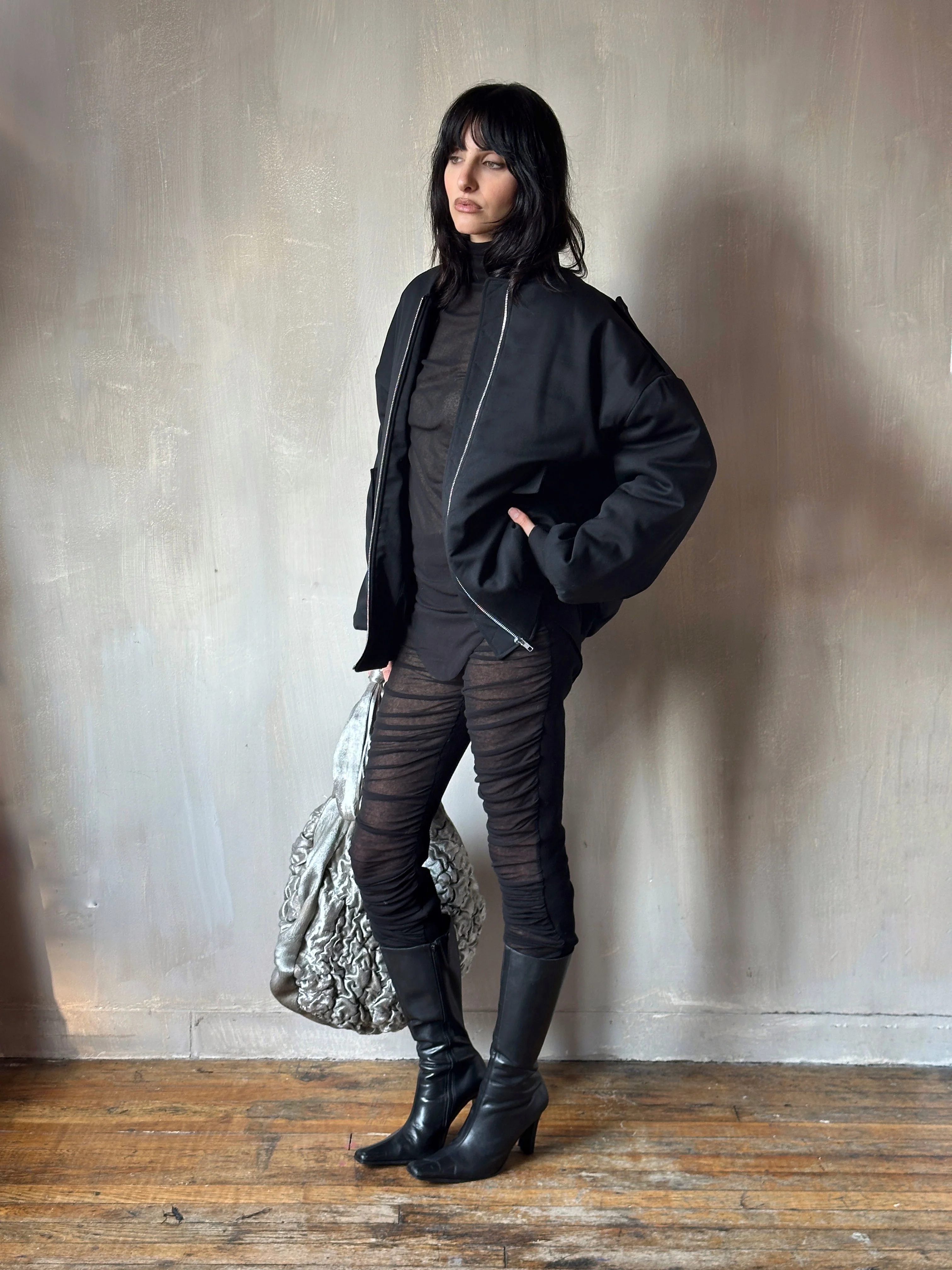 Sample Sale: Oversized Bomber in Italian Wool Suiting (Size I) - Image 23