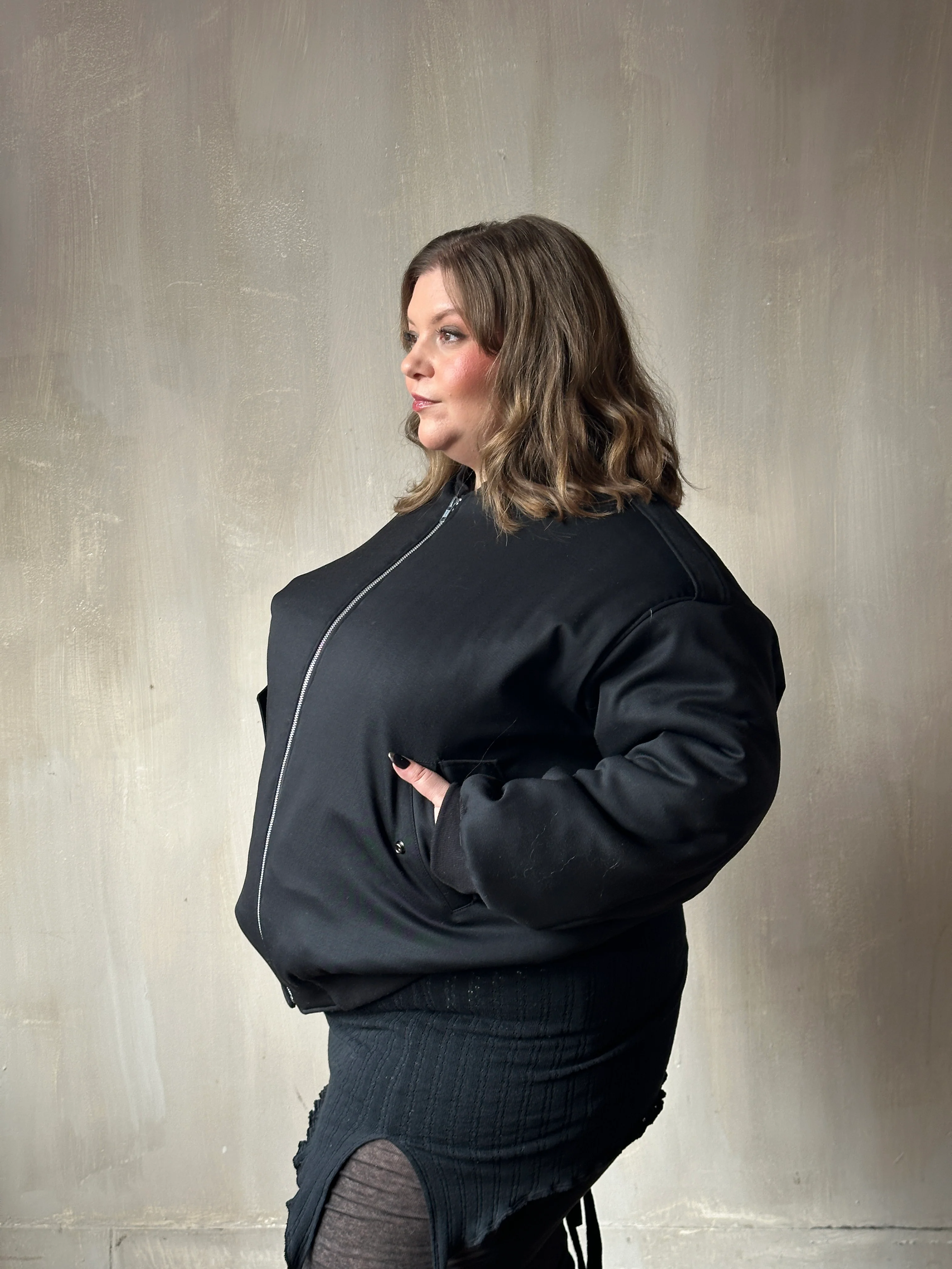 Sample Sale: Oversized Bomber in Italian Wool Suiting (Size I) - Image 3