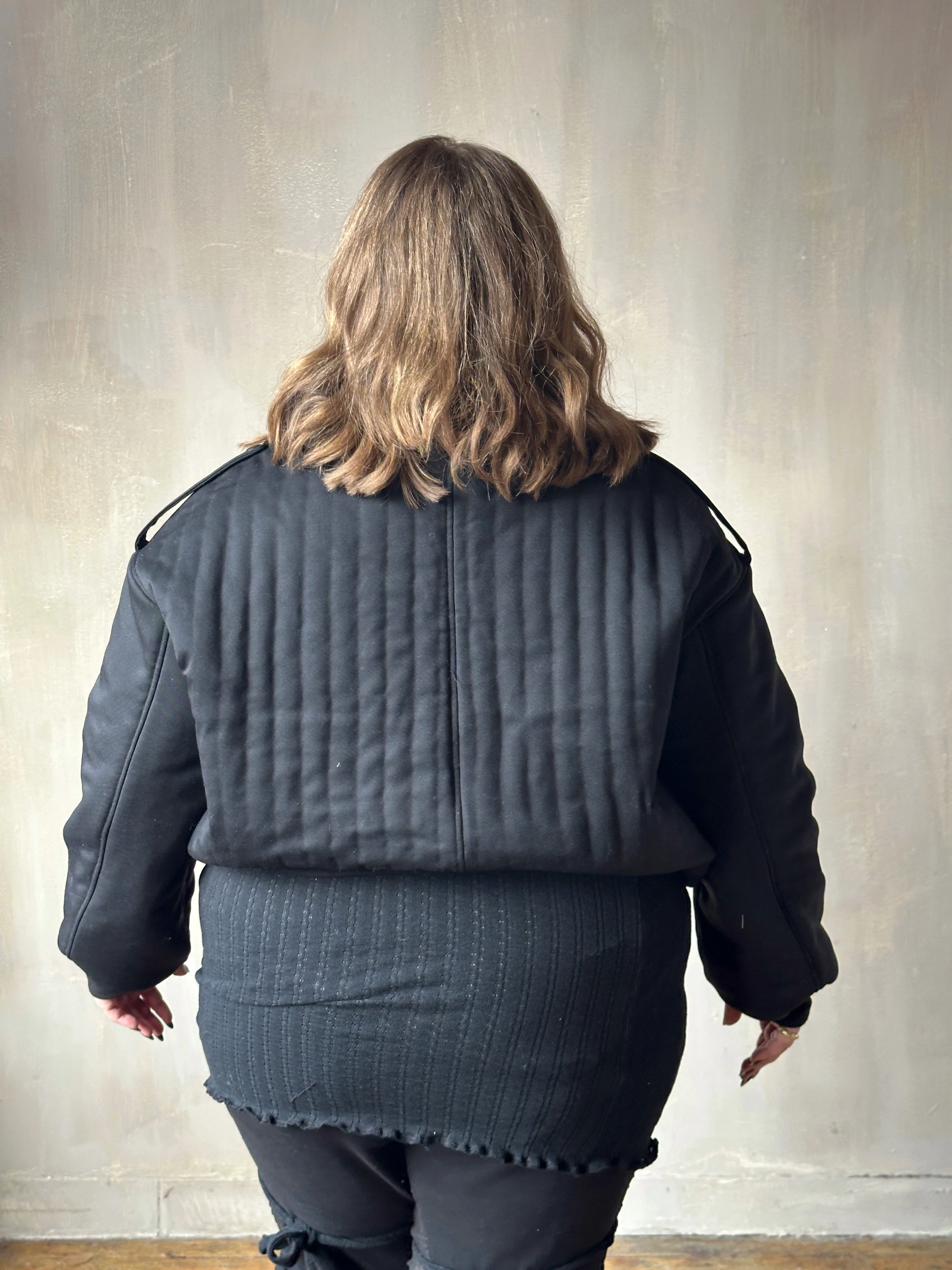 Sample Sale: Oversized Bomber in Italian Wool Suiting (Size I) - Image 5