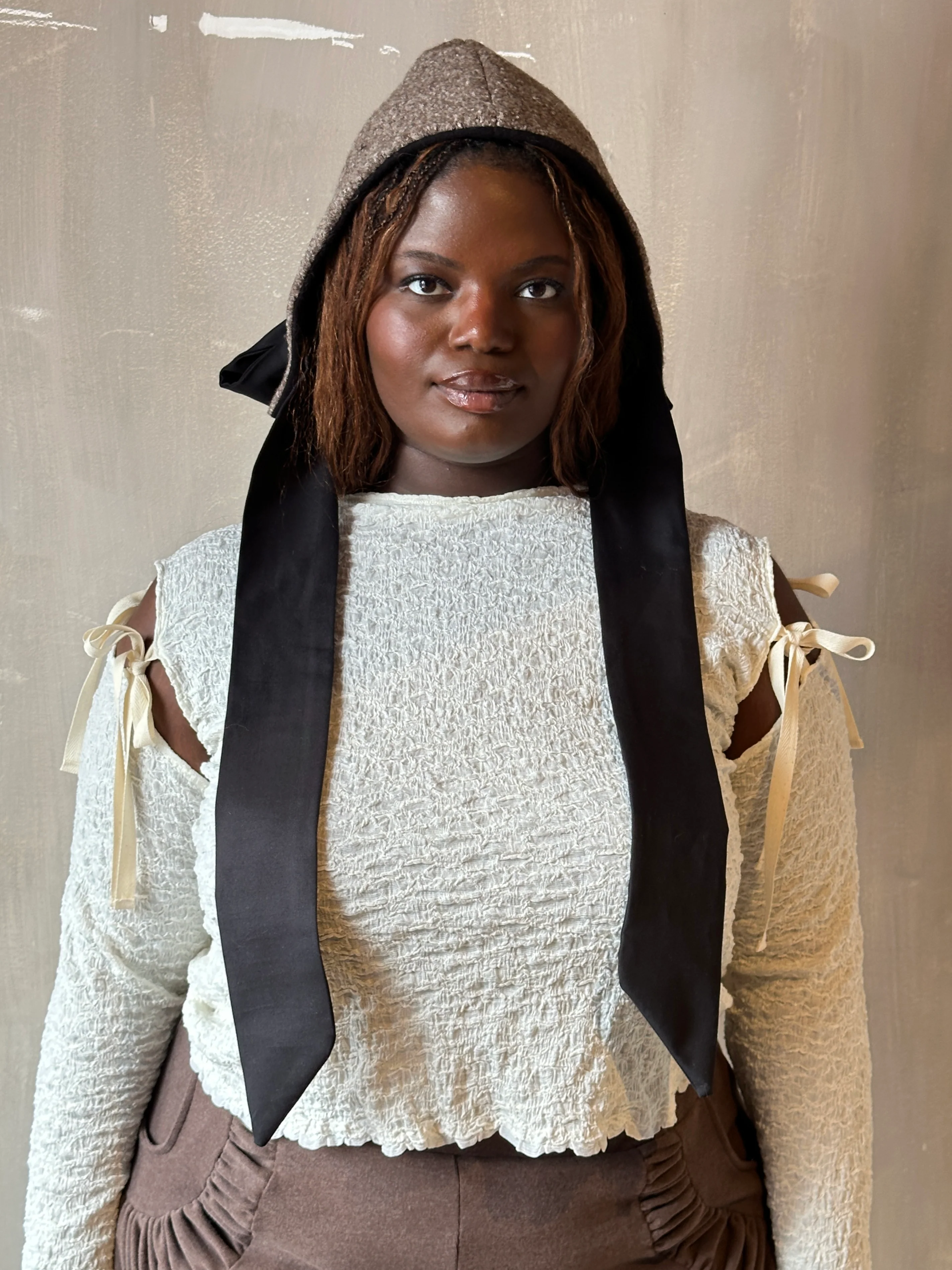 Winter '26: Detached Sleeve Top in Textured Cream Cotton (Pre-Order) - Image 18