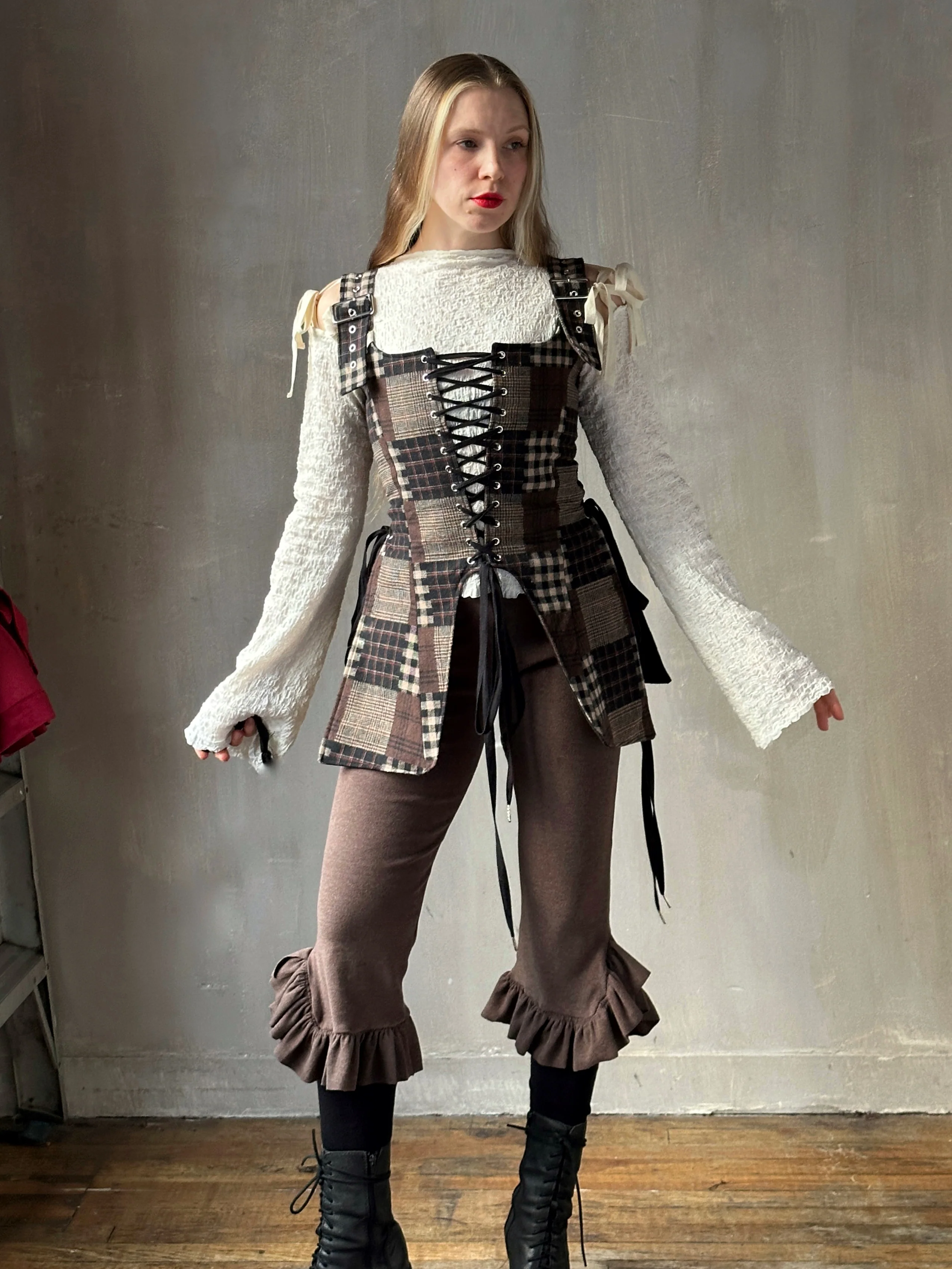 Winter '26: Detached Sleeve Top in Textured Cream Cotton (Pre-Order) - Image 7